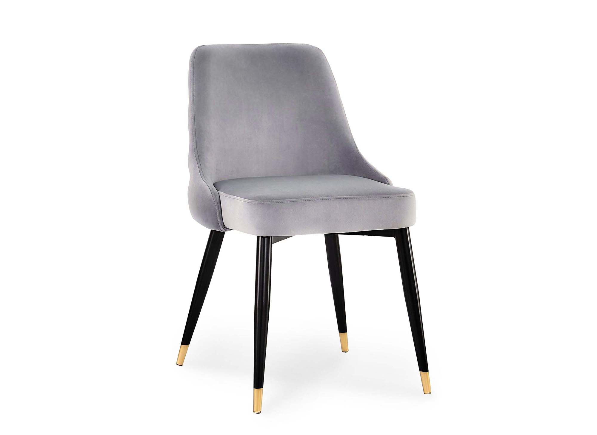 Lot de 2 chaises capitonnées en velours gris DORINA