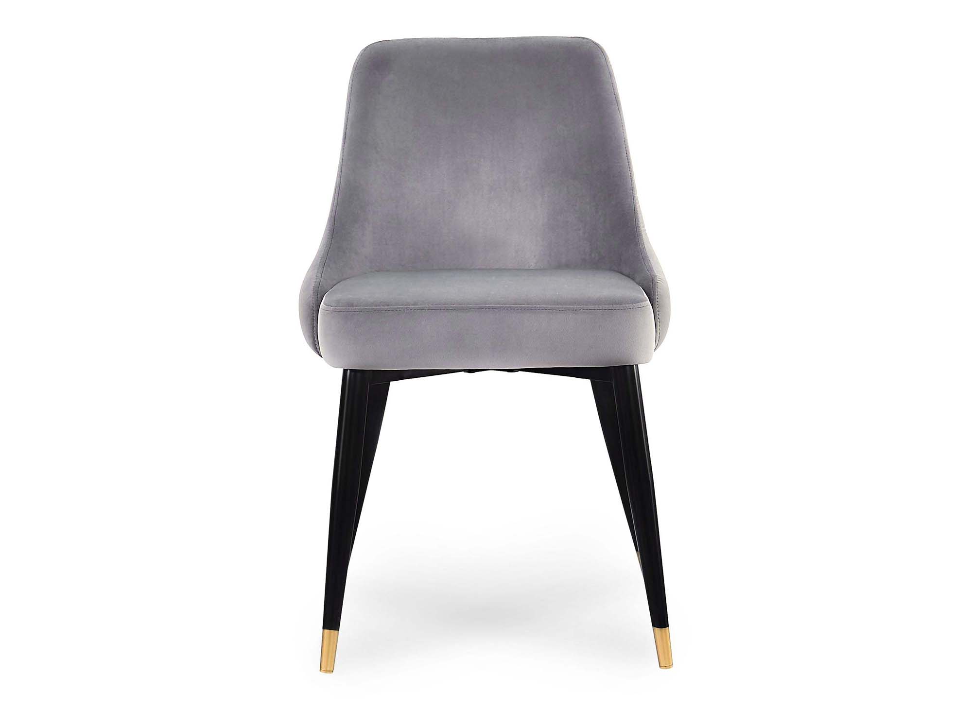 Lot de 2 chaises capitonnées en velours gris DORINA