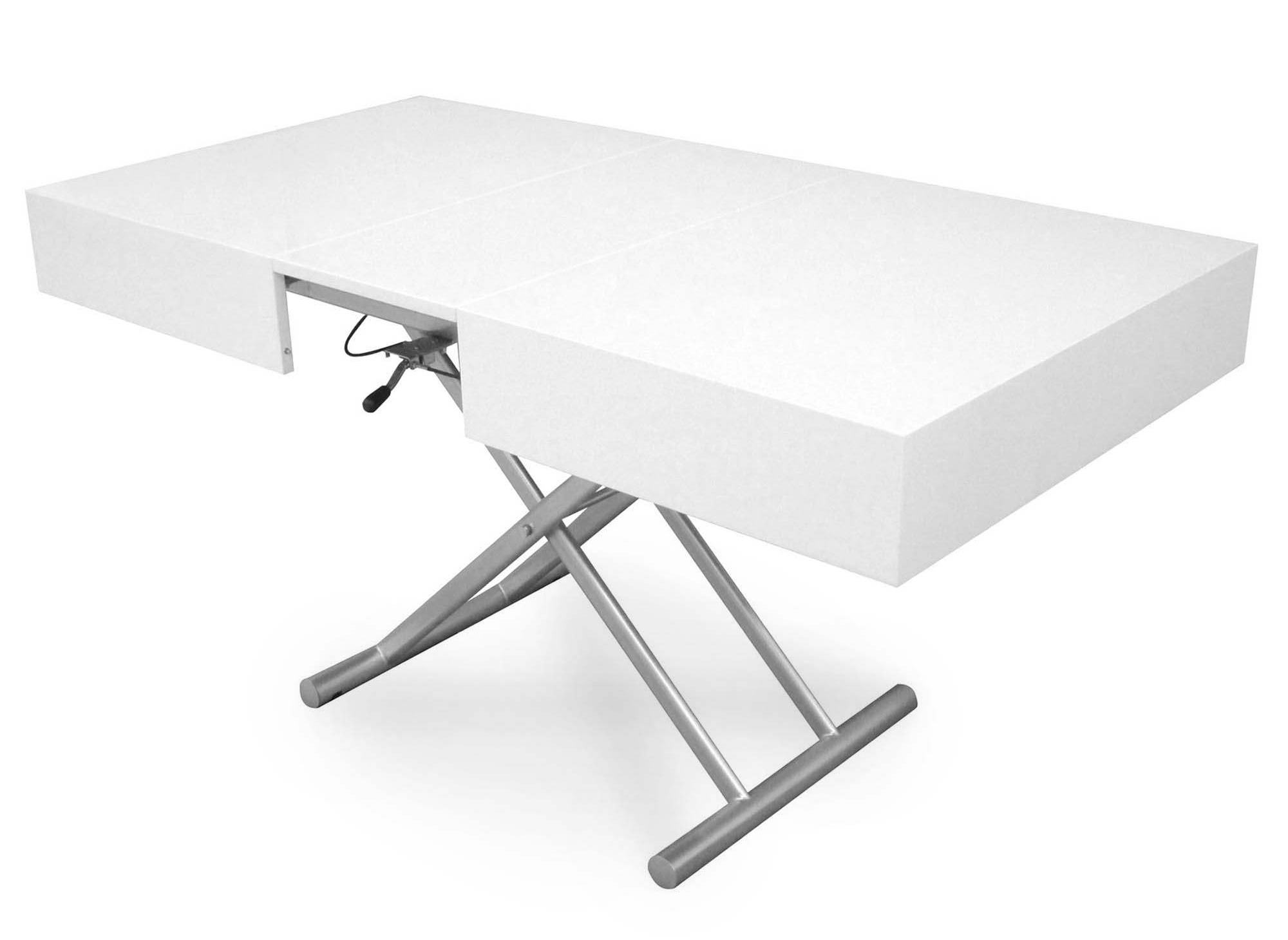 Table basse relevable extensible laquée blanc SMART XXL