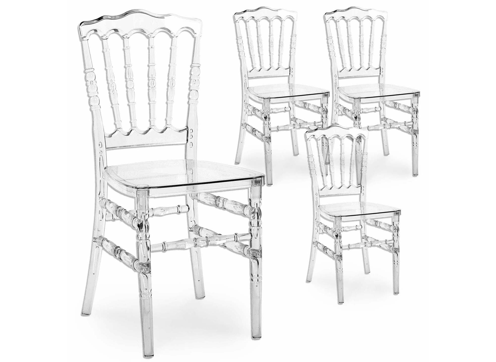 Lot De 4 Chaises Transparent En Plexi Napoleon Napoleon Transparent X4