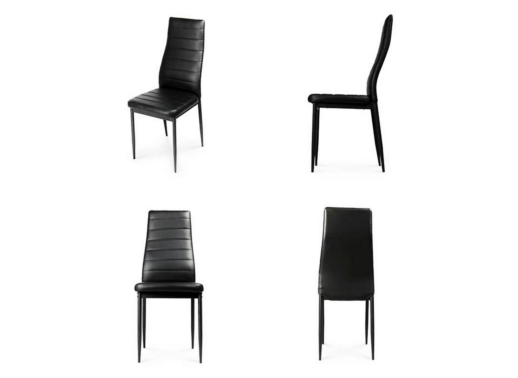 Lot de 4 chaises noir IRIS