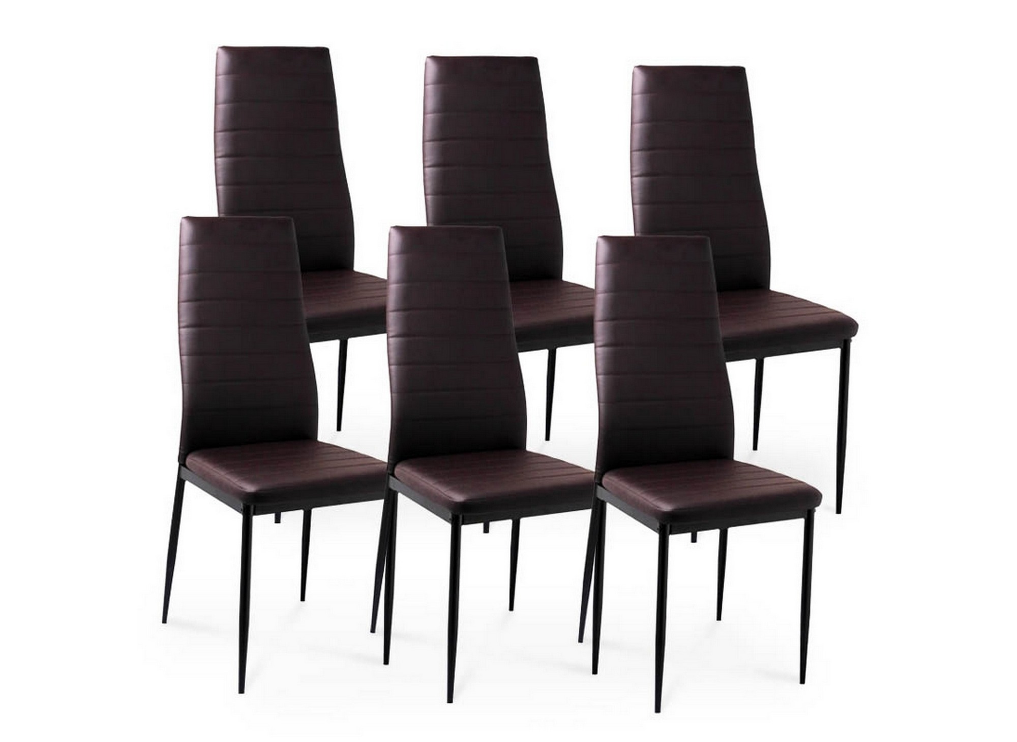 Lot de 6 chaises marron iris iris x6 marron  DECOINPARIS