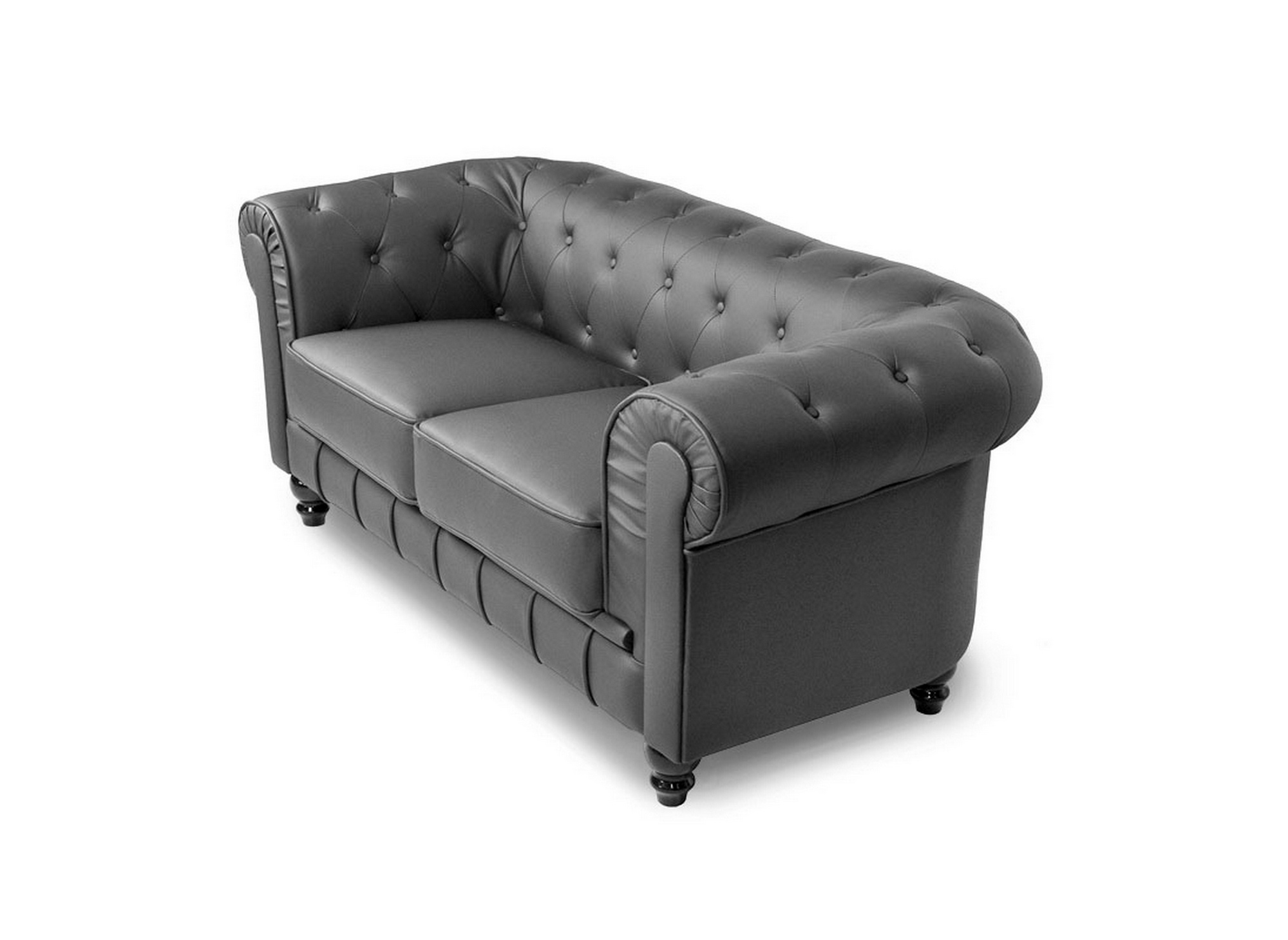 Canape 2 places gris chesterfield can chester 2p pu gris - DIP