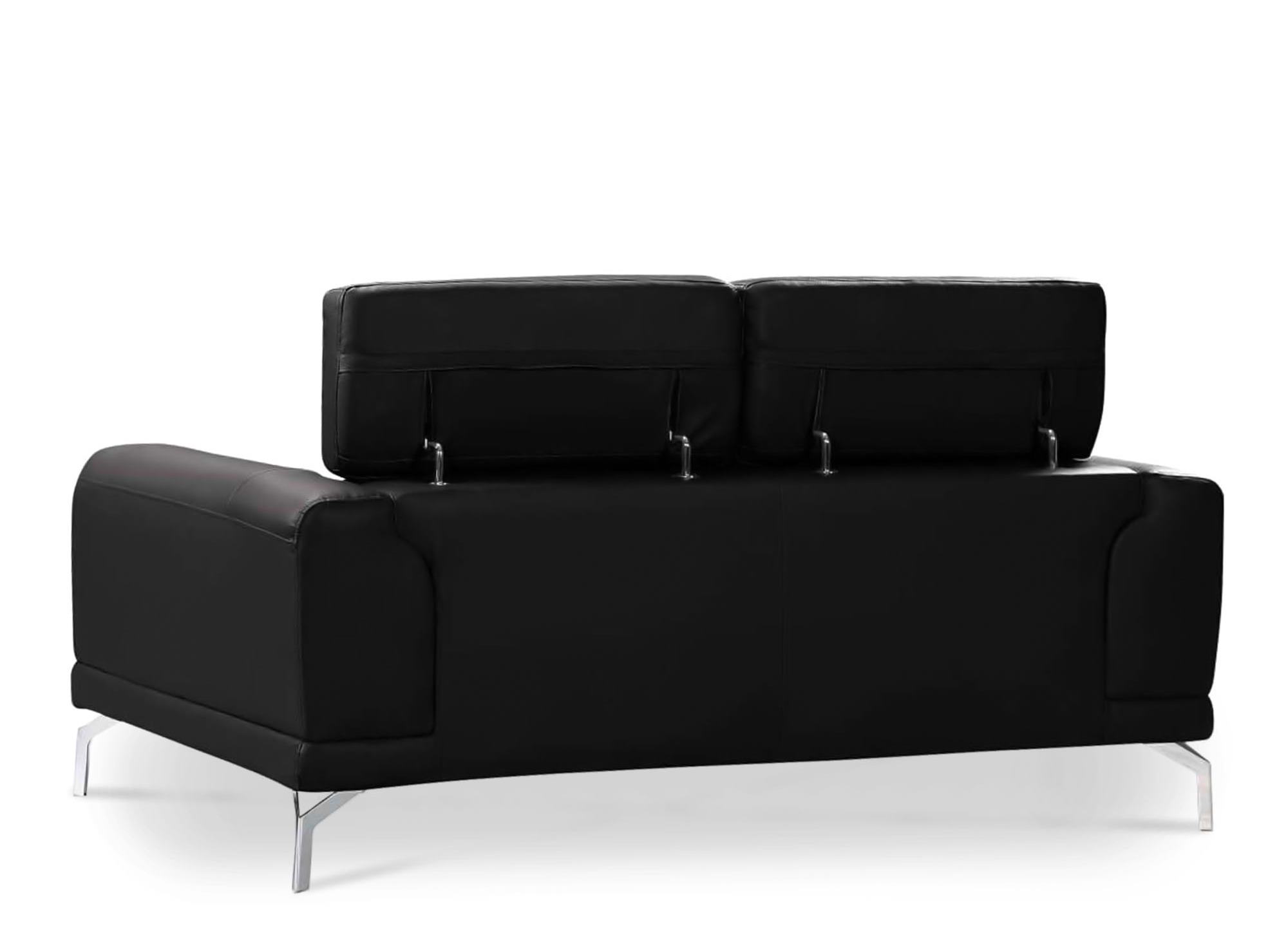 Canapé design contemporain noir 2 places BRITTA