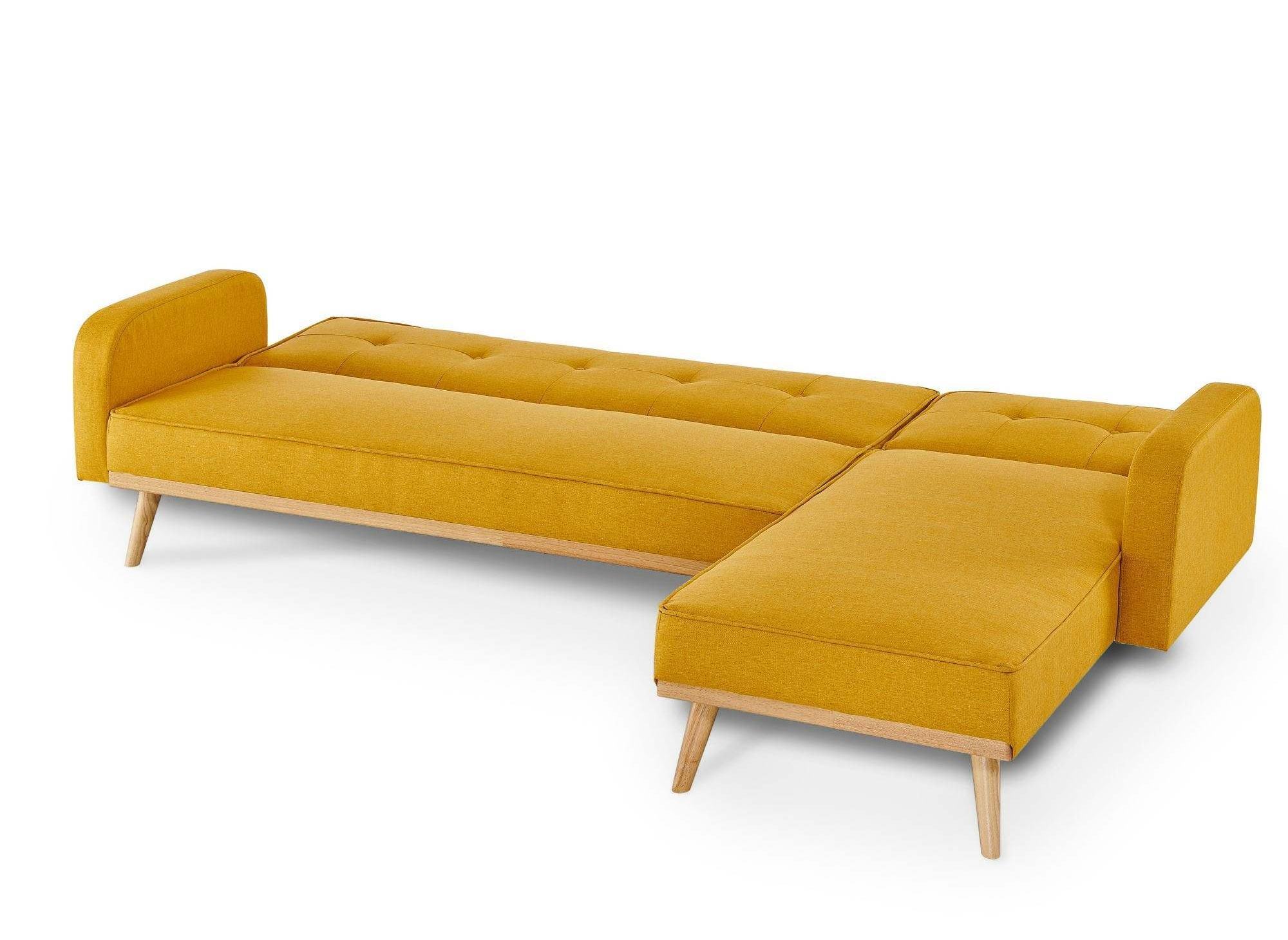 Deco In Paris Canap/é d/’Angle Convertible et r/éversible en Tissu Jaune Liam