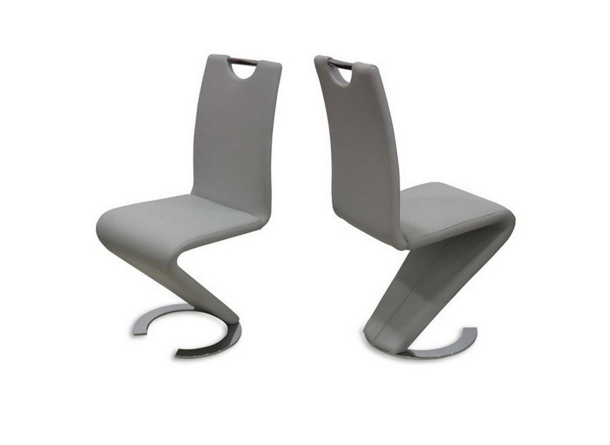 Lot de 2 chaises design gris HUGO