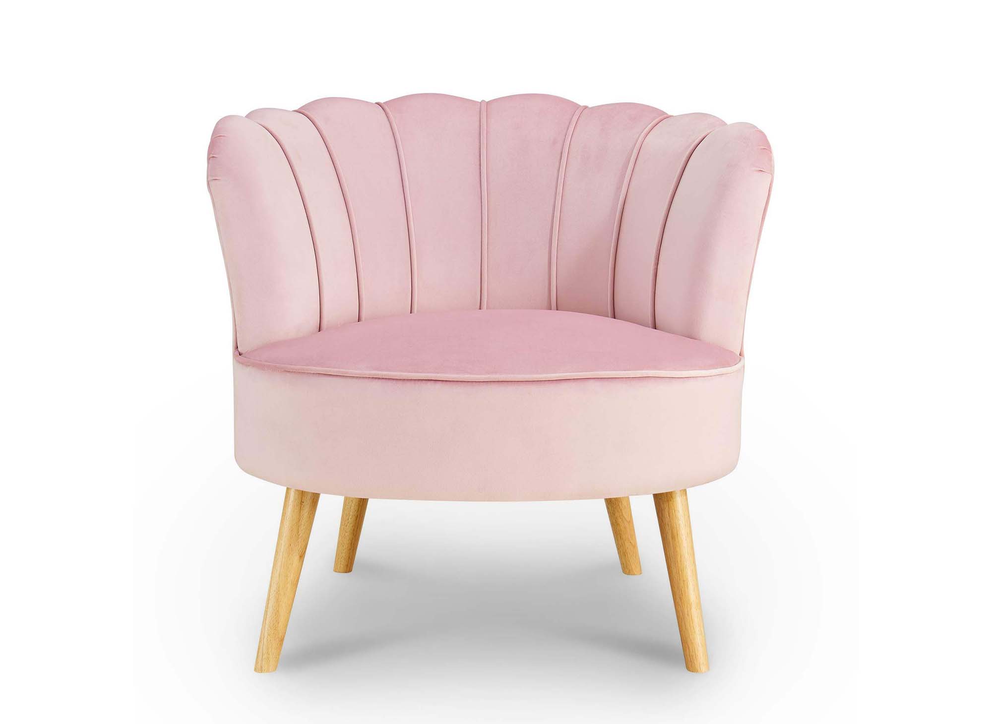 Fauteuil design en tissu velours rose nabia - DECOINPARIS