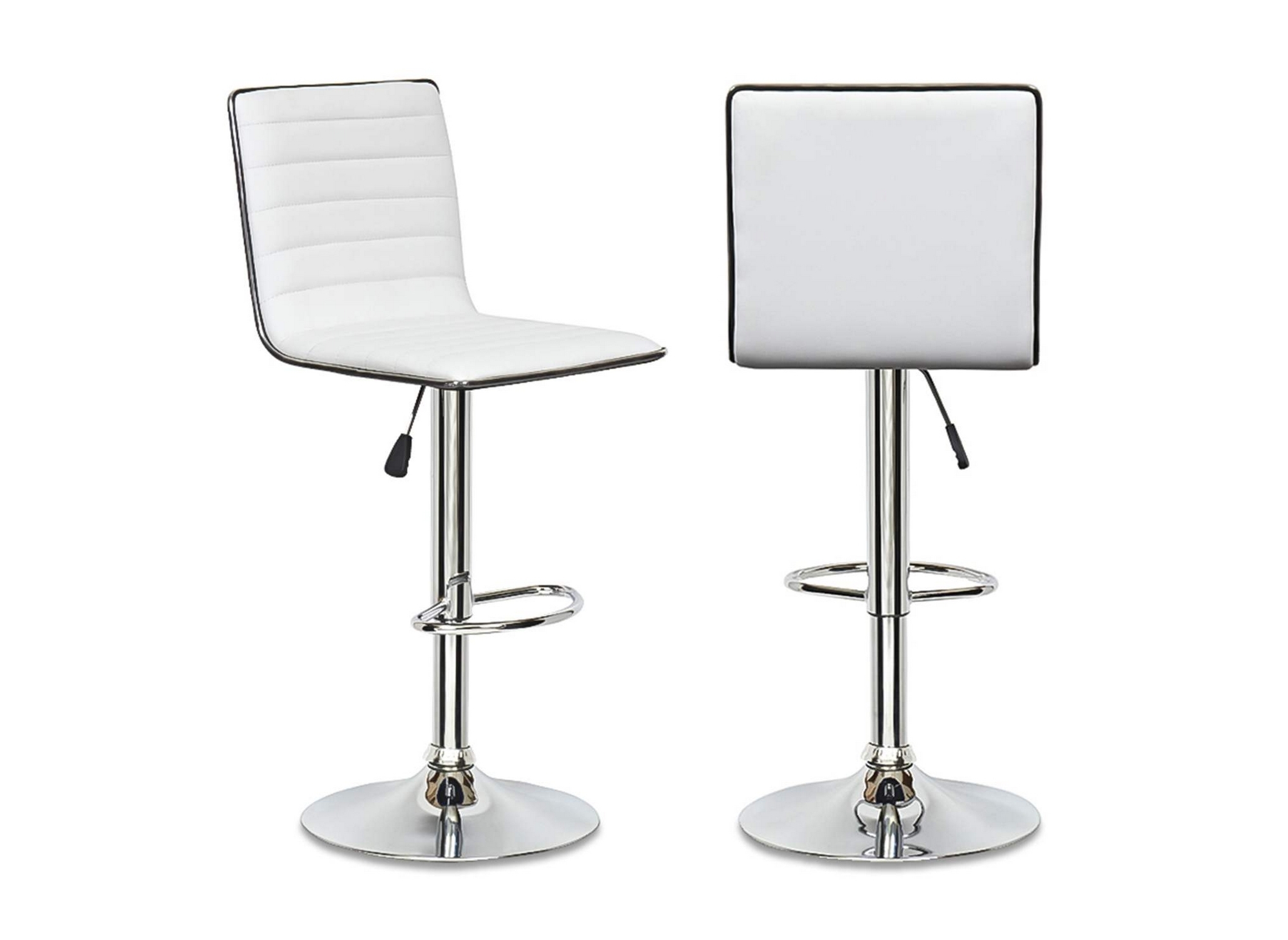 Lot de 2 tabourets de bar blanc et noir LOCAS