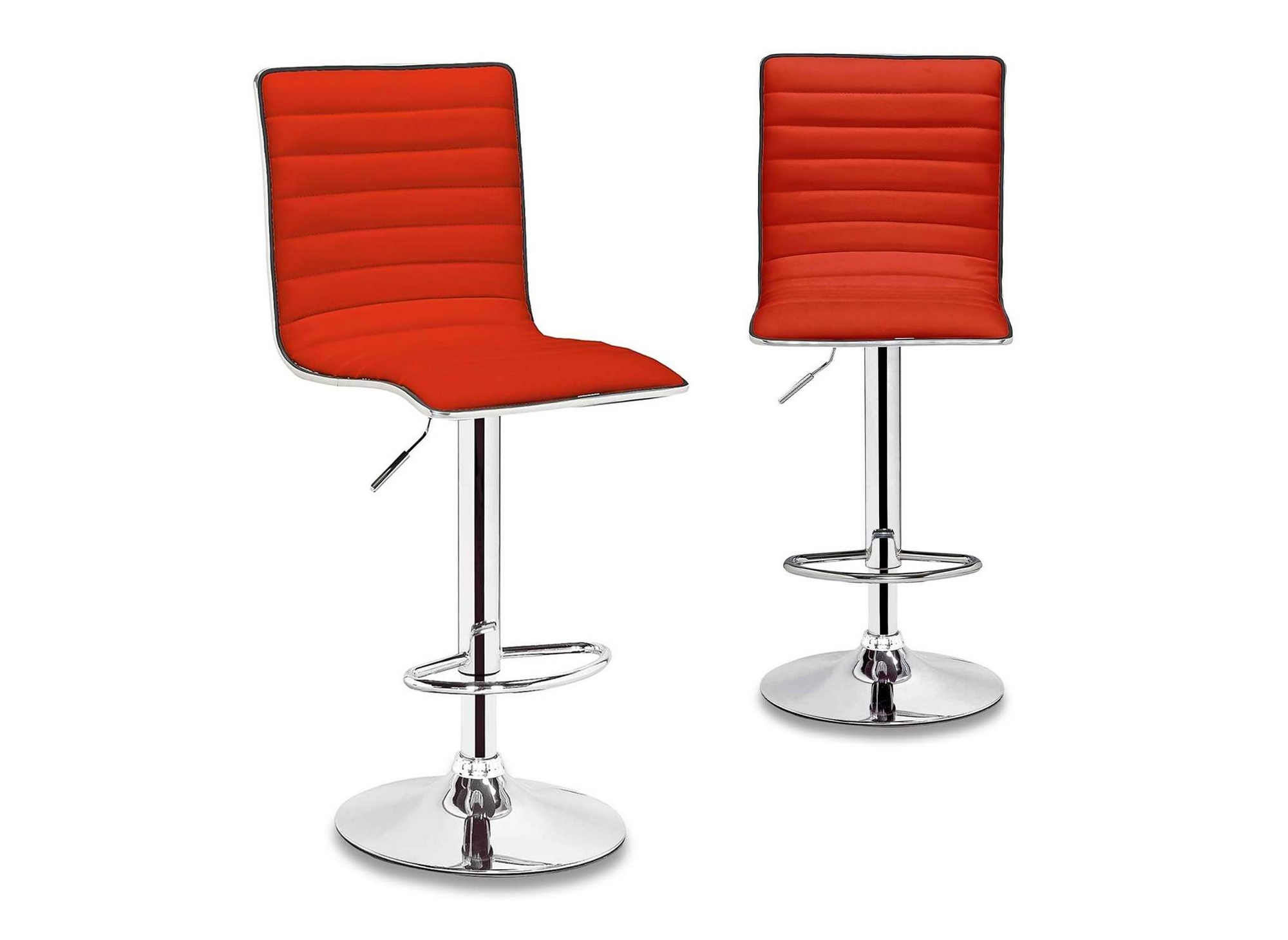 Lot de 2 tabourets de bar KARL design rouge