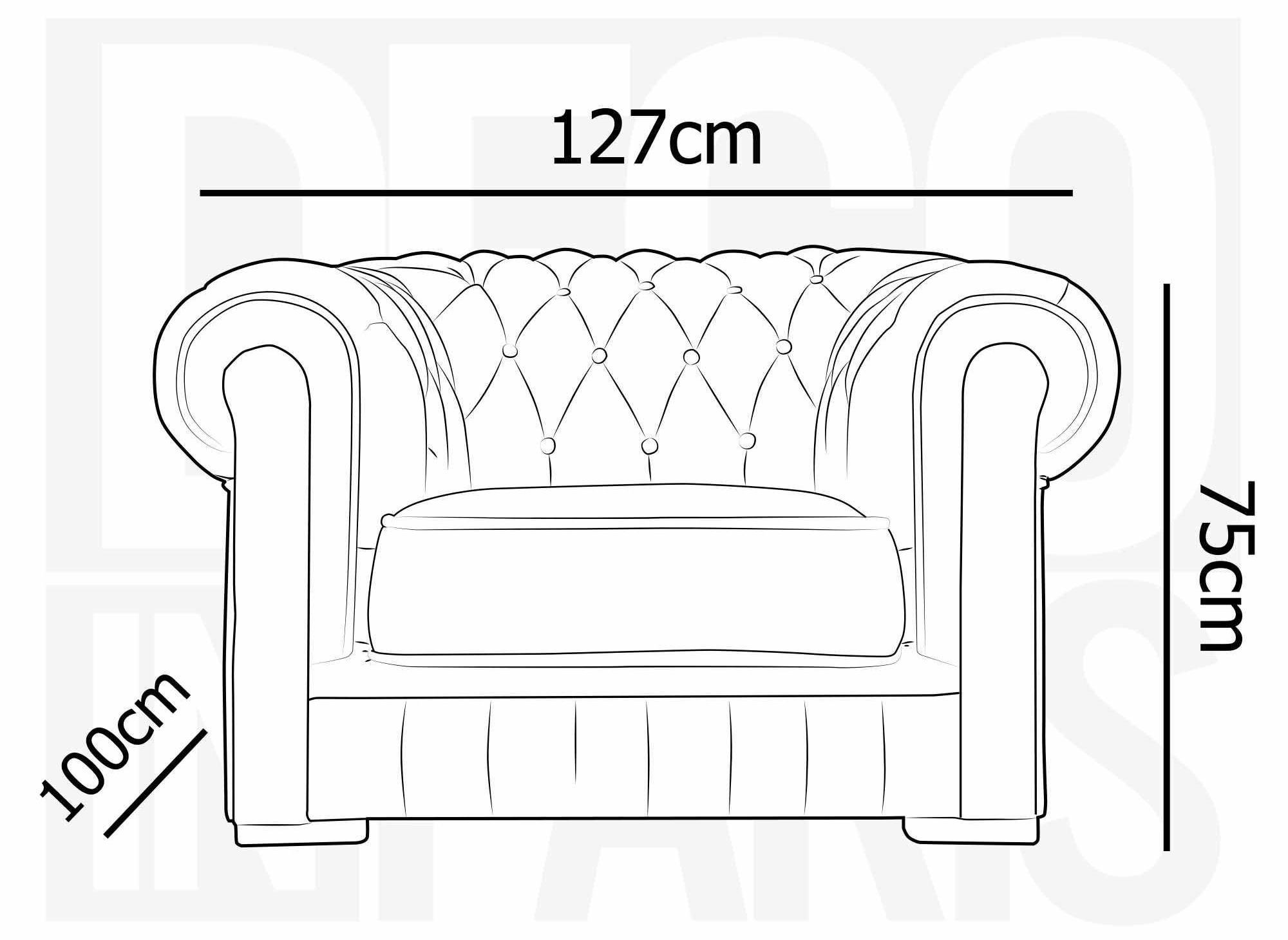 Fauteuil capitonné en cuir gris CHESTERFIELD