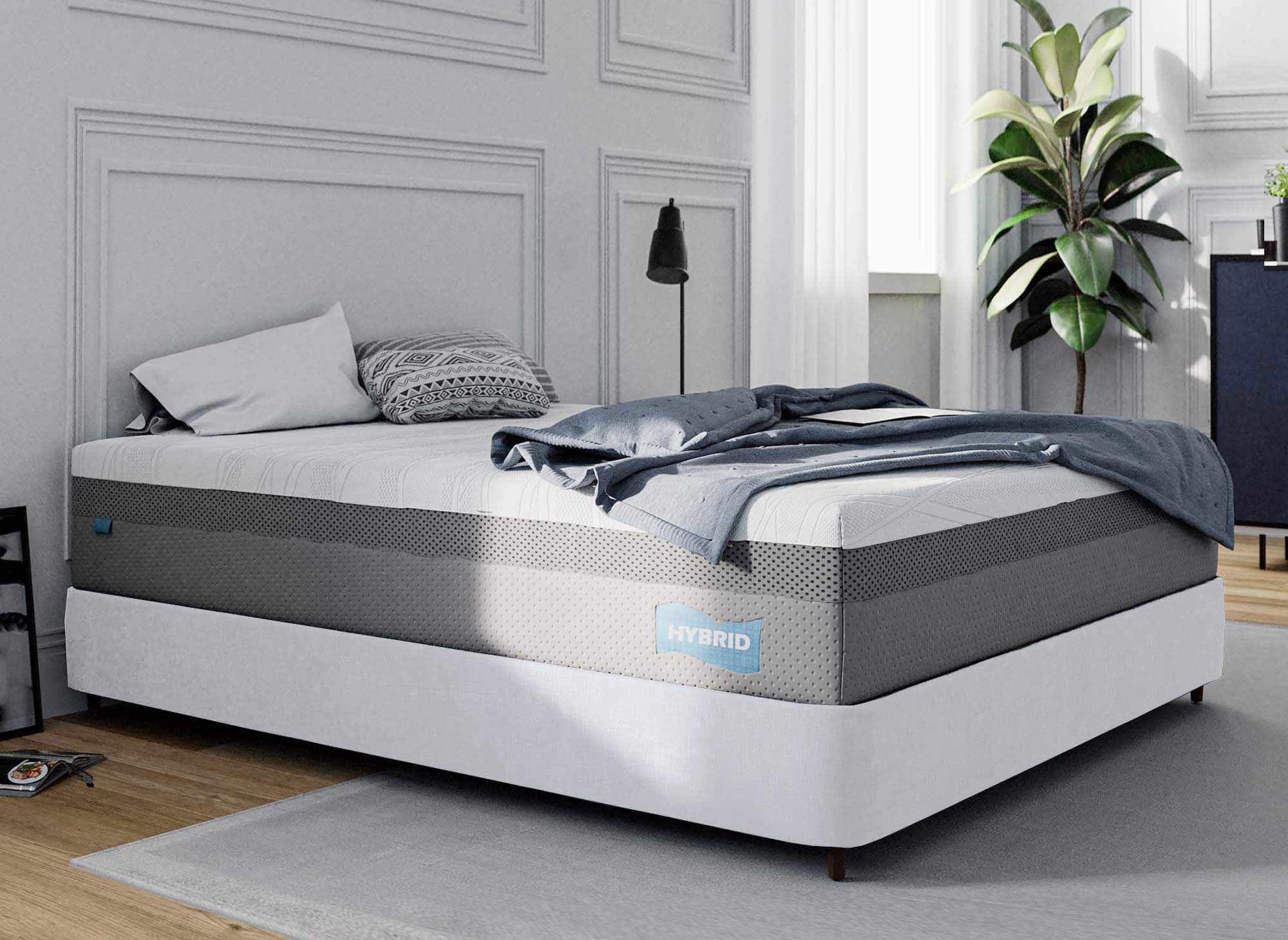 Matelas HYBRID 160 x 200 cm ressorts ensachés et mémoire de forme