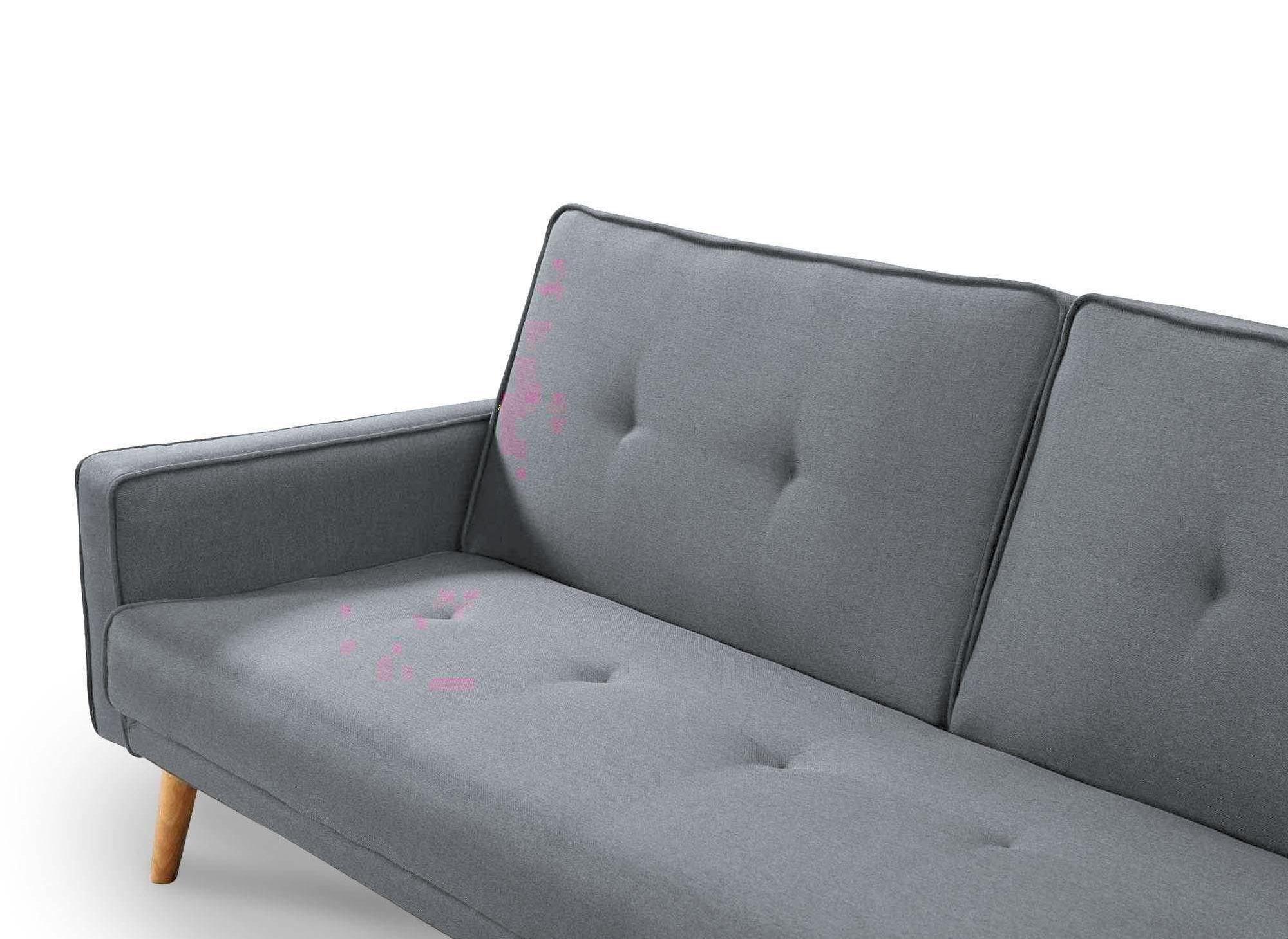 Canape d angle convertible modulable en tissu gris clea ...