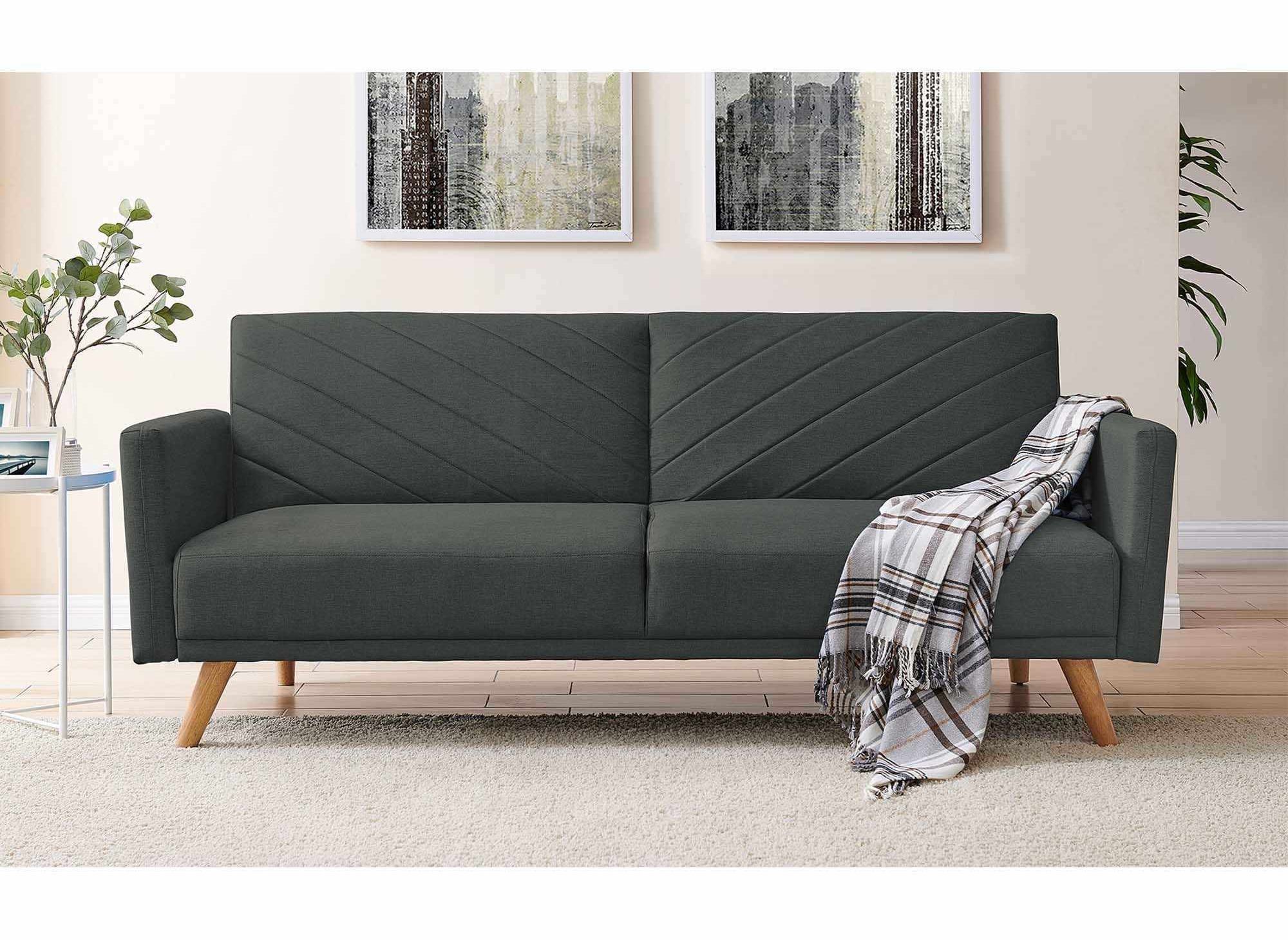 6_canape 3 places convertible scandinave en tissu gris fonce balder