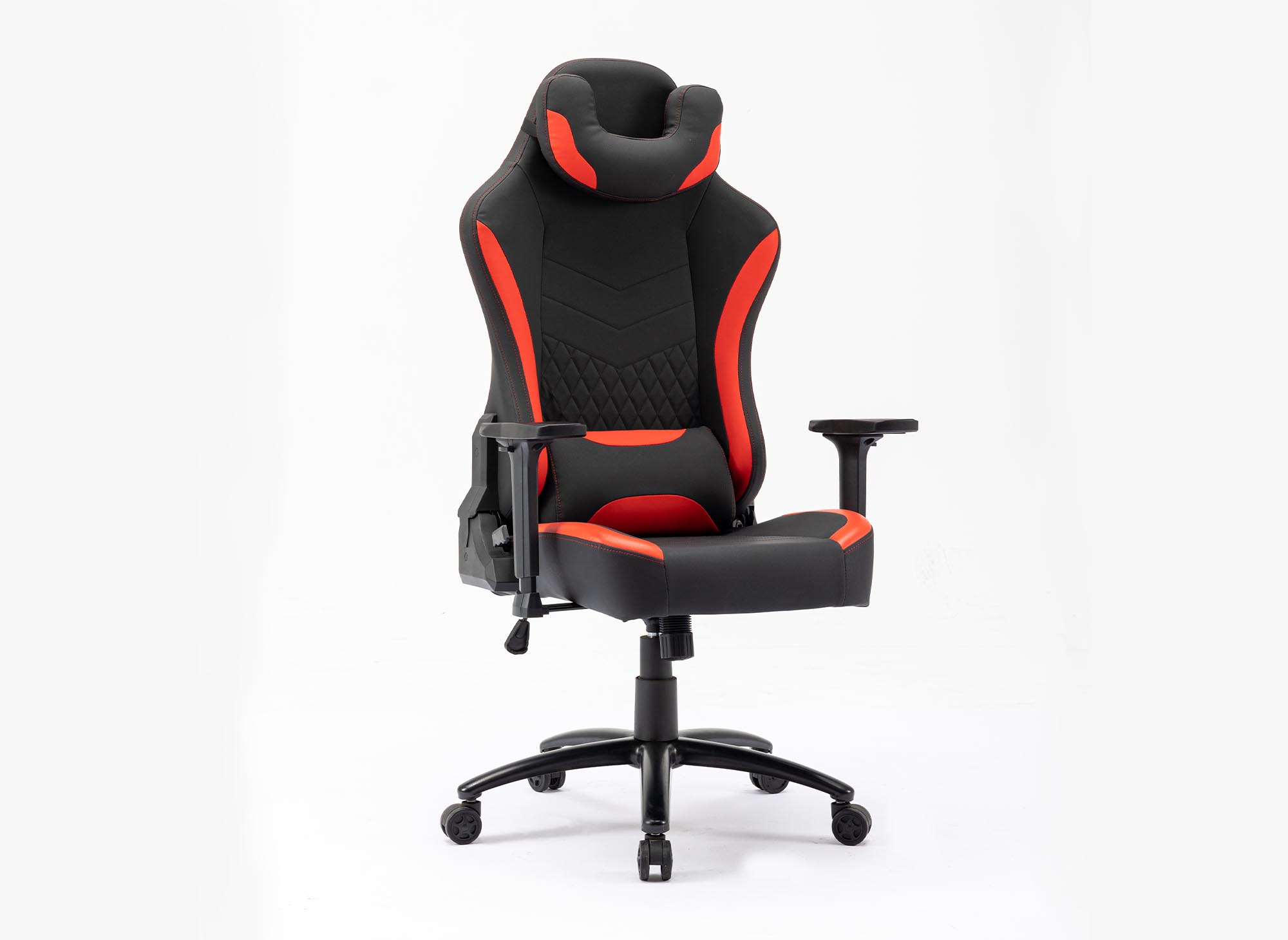 Fauteuil de bureau gaming en simili cuir noir et rouge EVALD