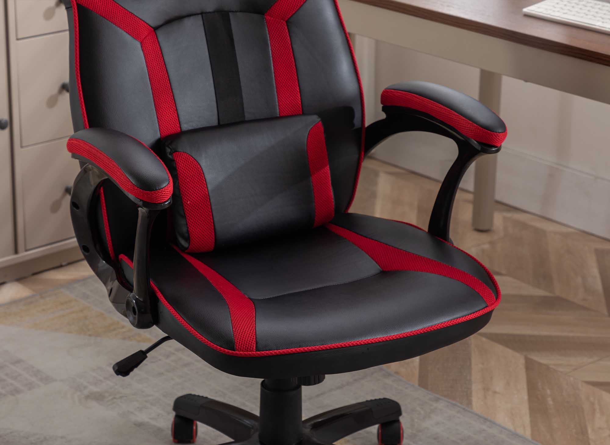 Fauteuil de bureau gaming noir et rouge MICRON - DECOINPARIS