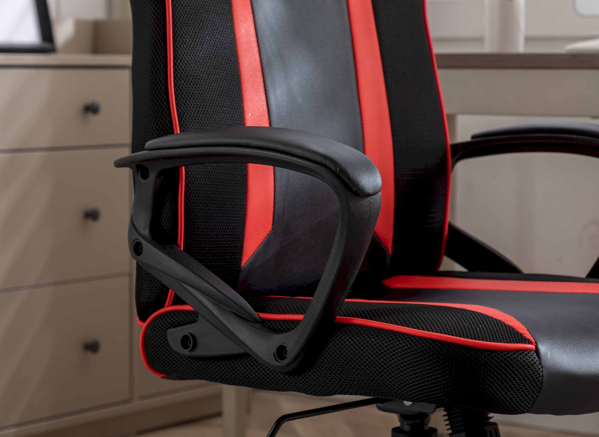 Fauteuil de bureau gamer LOOT noir et rouge - Chaise - Fauteuil