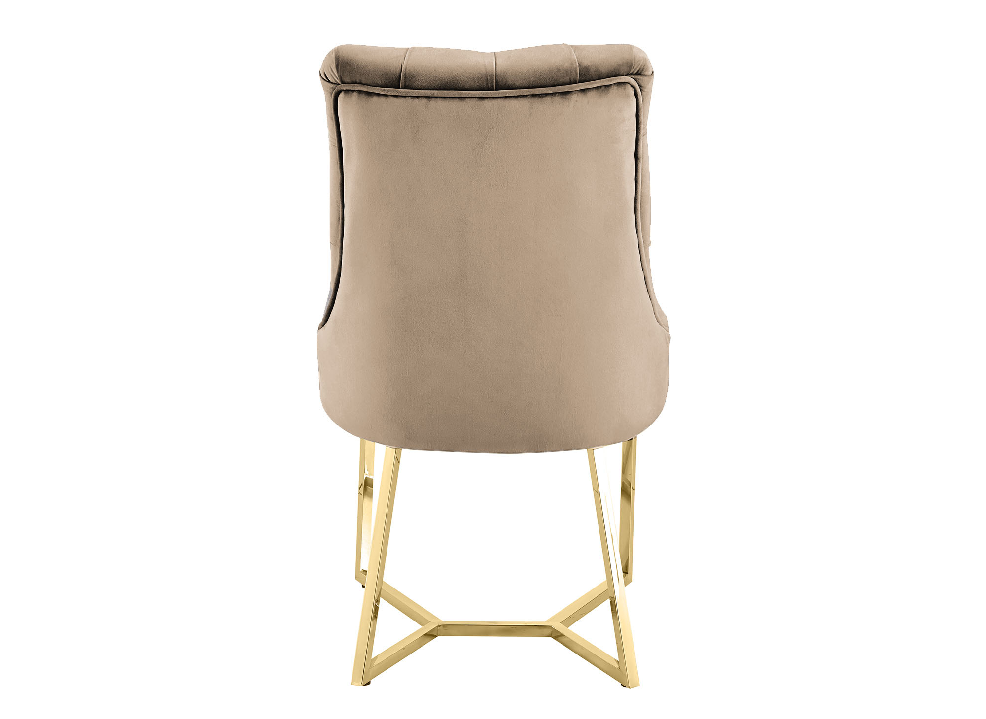 Lot de 2 chaises en velours beige pieds en métal doré KIERA