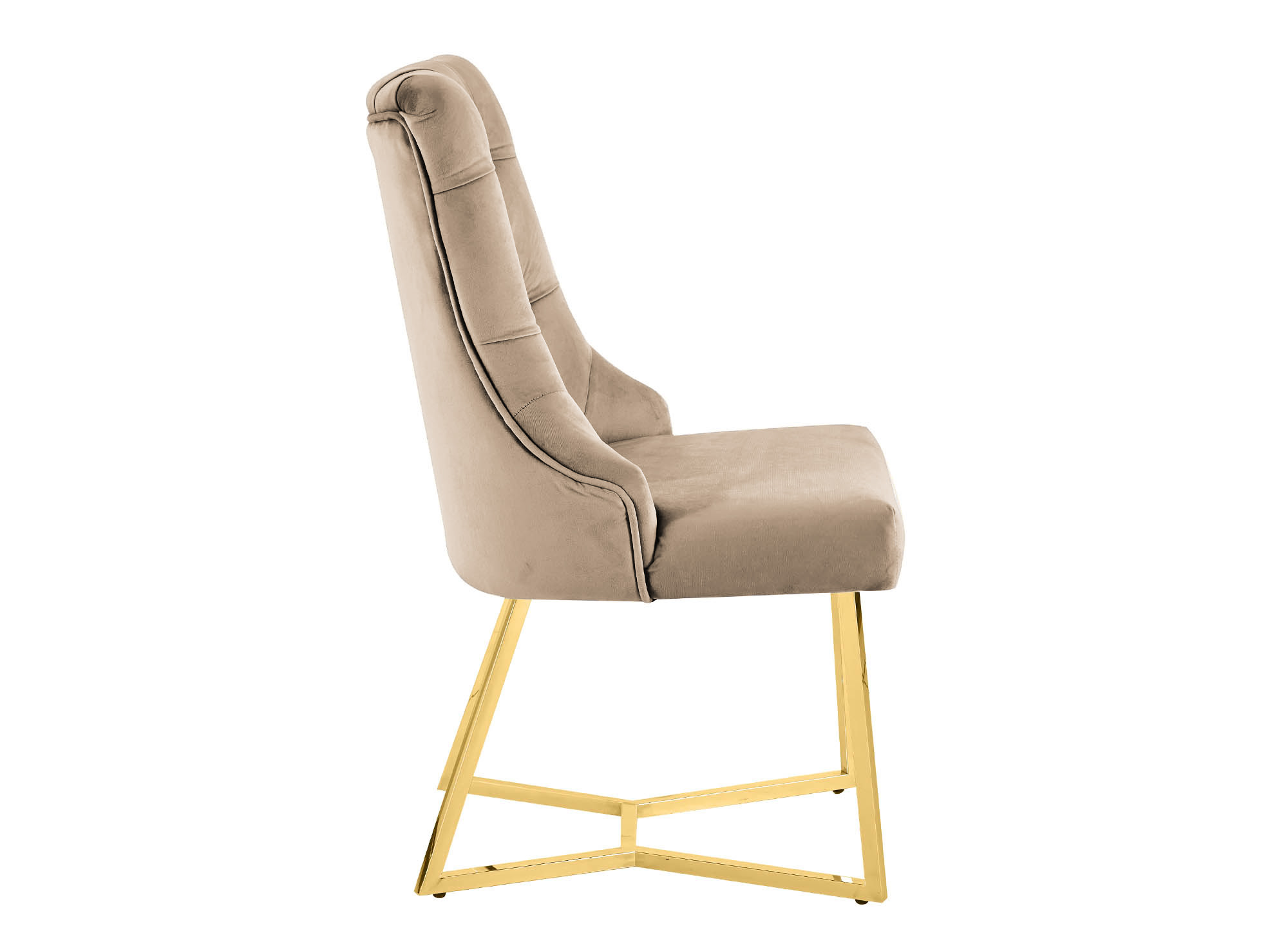 Lot de 2 chaises en velours beige pieds en métal doré KIERA