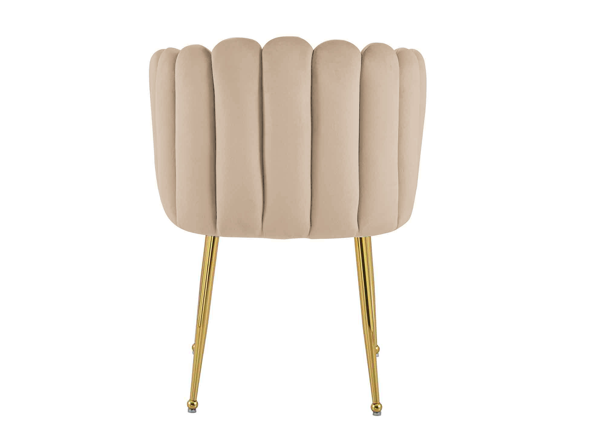 Chaise en velours beige pieds en métal doré HAYDEN