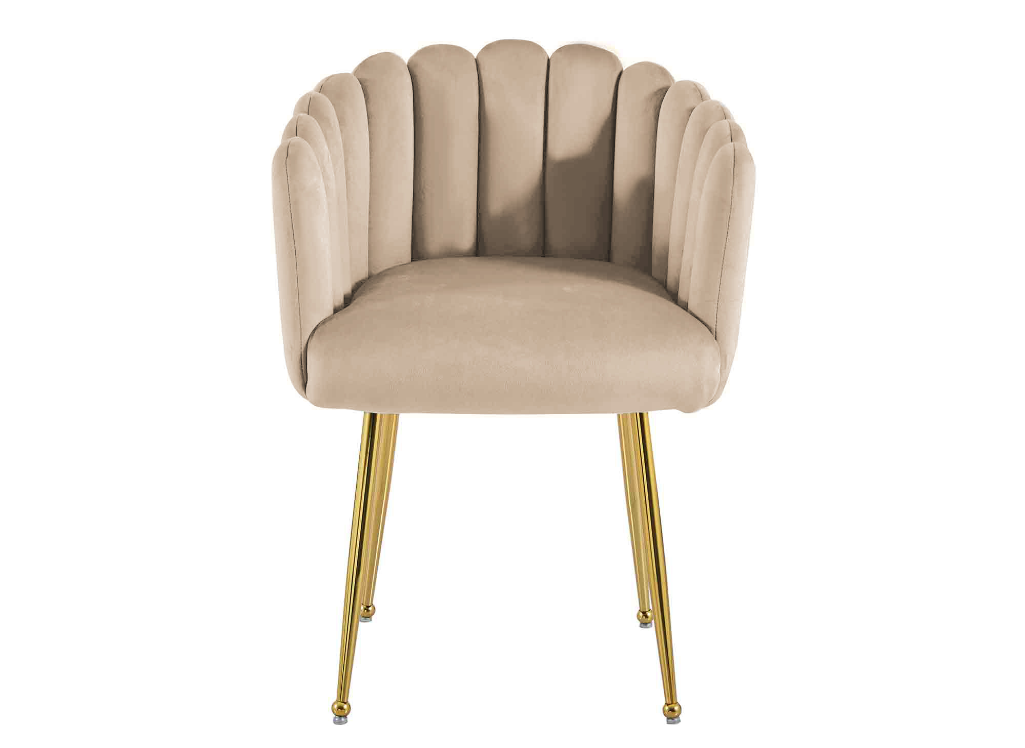 Chaise en velours beige pieds en métal doré HAYDEN