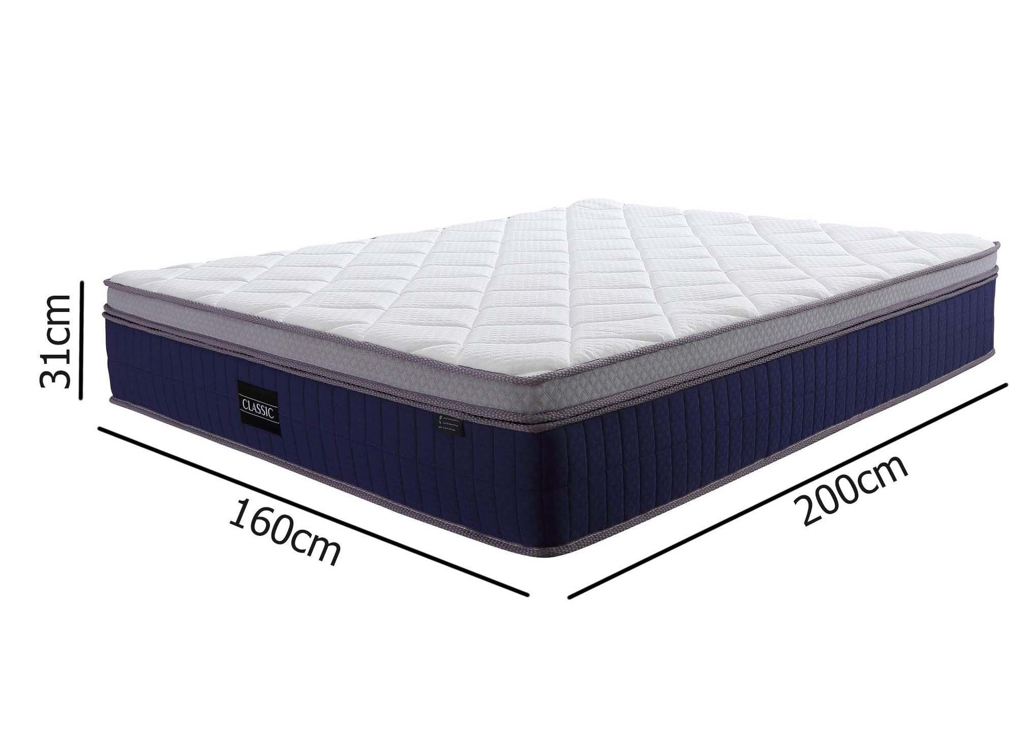 Matelas hybride ROYAL LUX 180 x 200 cm ressorts ensachés et mémoire de  forme épaisseur 31