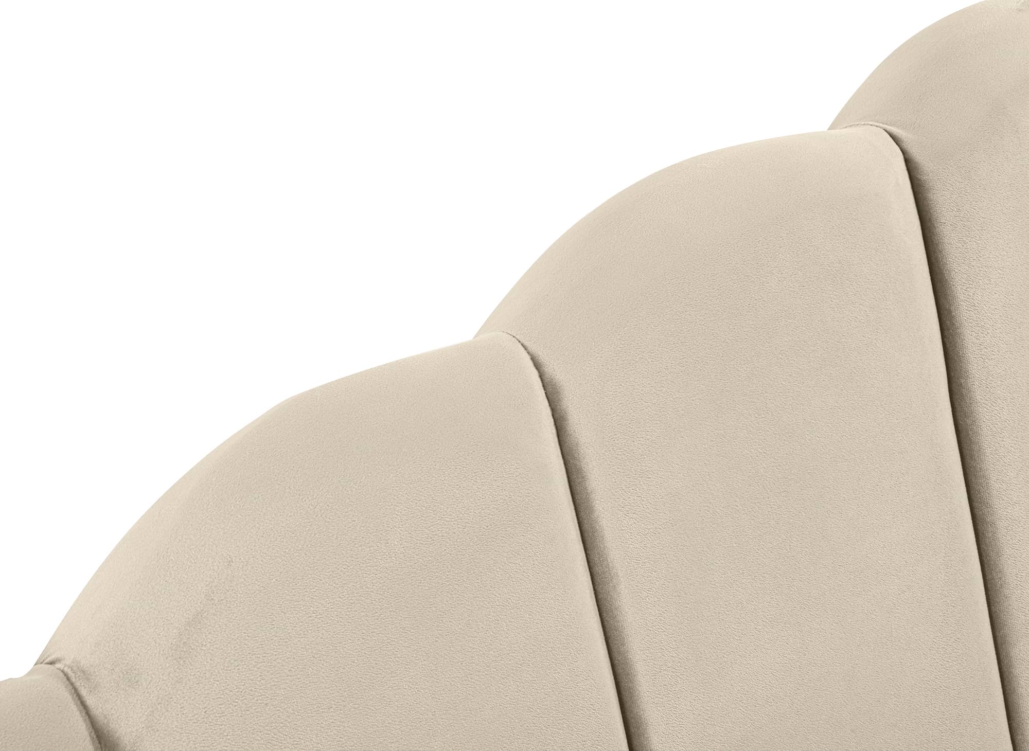 Lit coffre en velours beige 160x200 cm ELVIRA