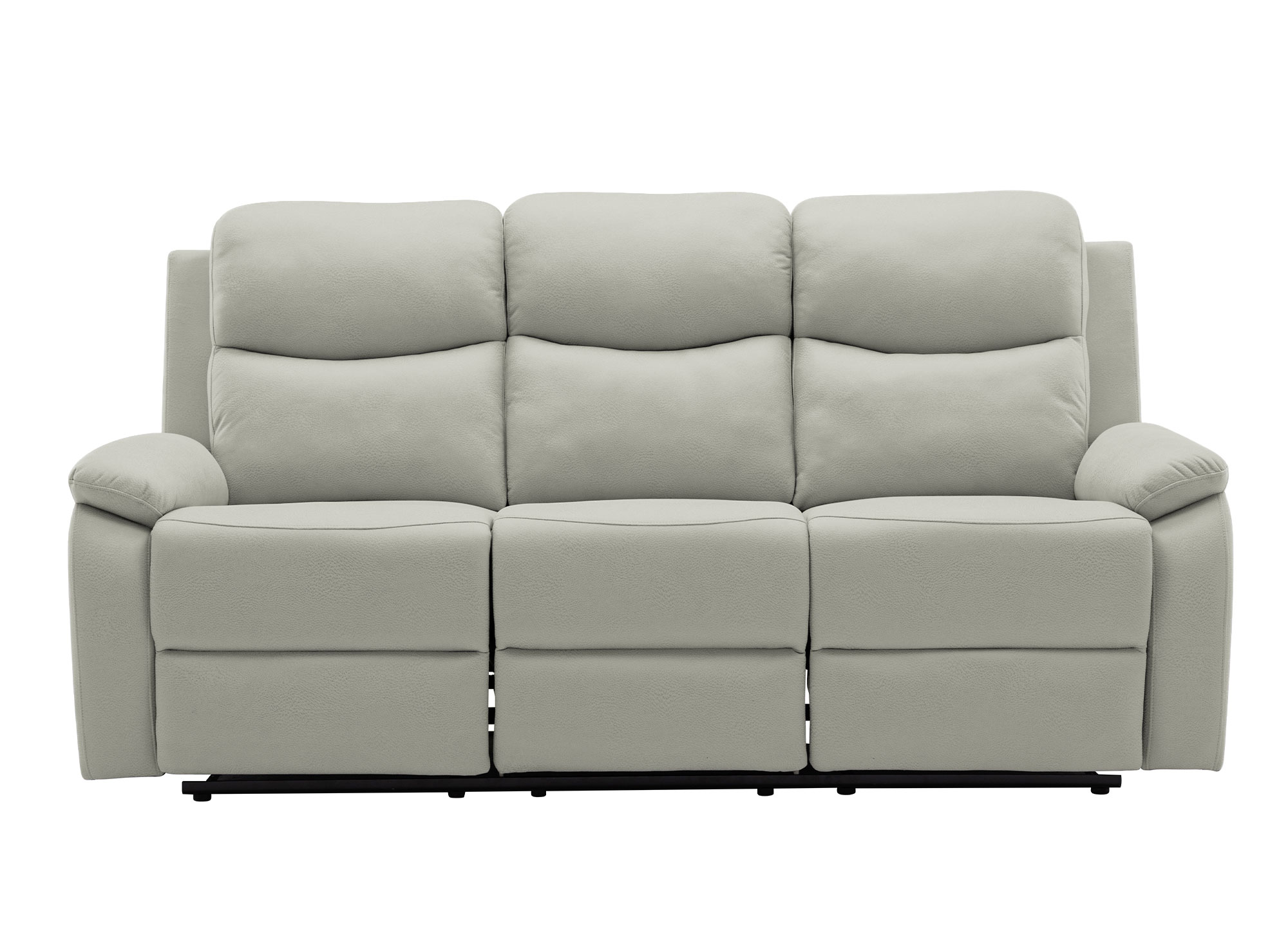 Canapé relax effet simili cuir gris clair 3 places JACOB