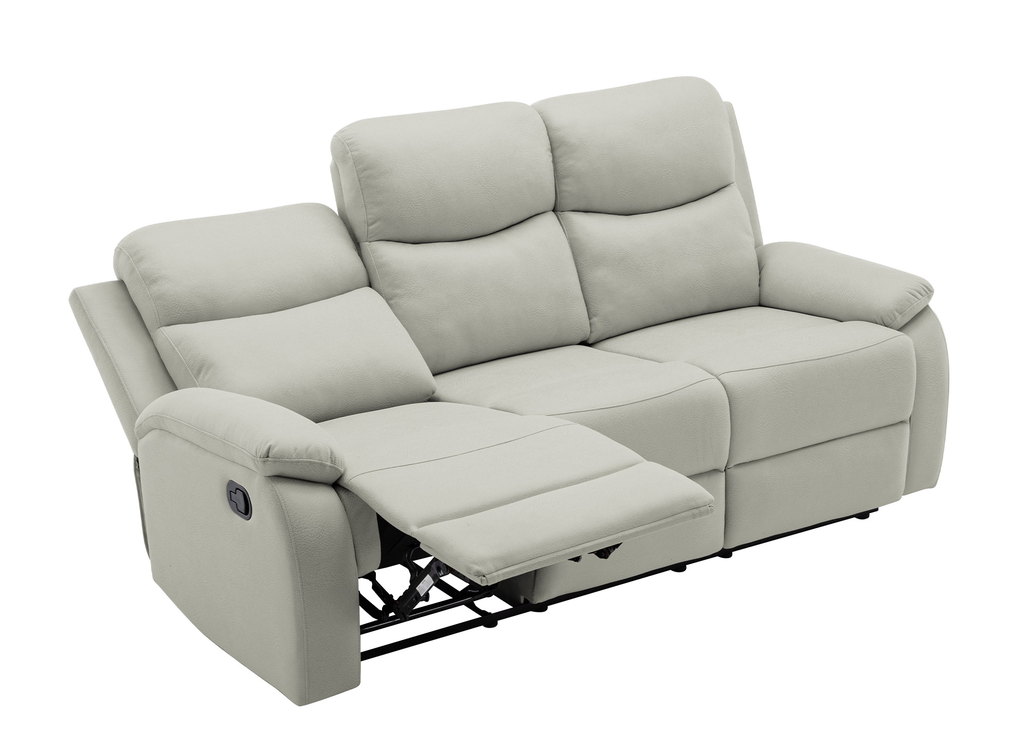 Canapé relax effet simili cuir gris clair 3 places JACOB