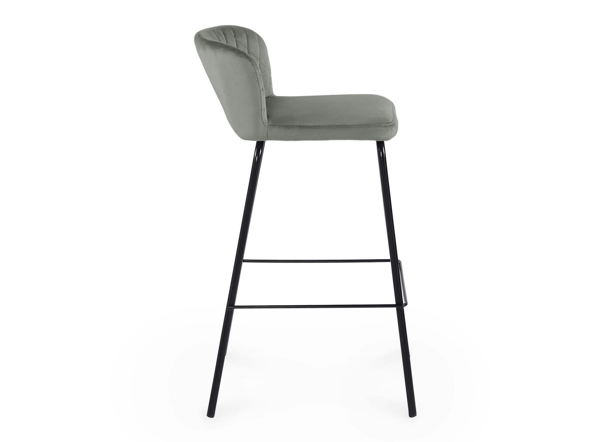 Lot de 2 tabourets de bar design en velours gris BOSCO