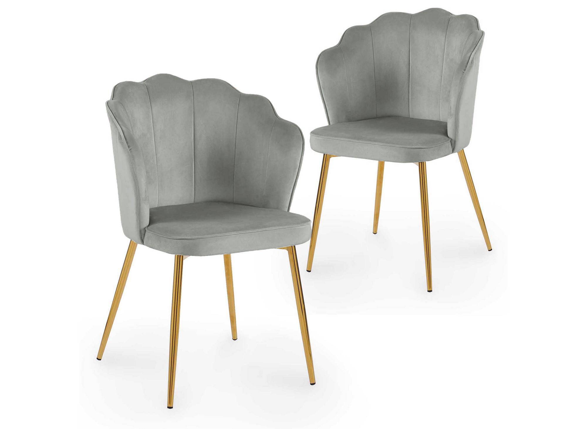 Lot de 2 chaises design en velours gris GARANCE