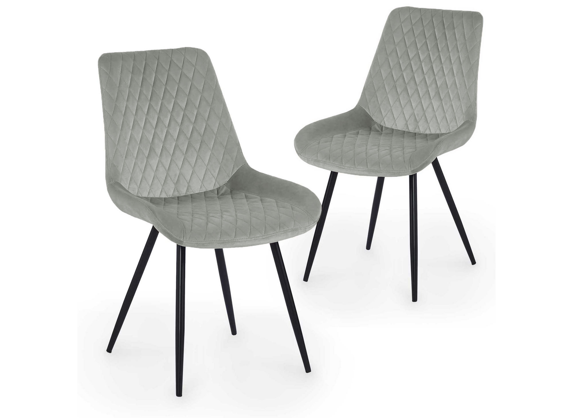 Lot de 2 chaises design en velours gris YOLA