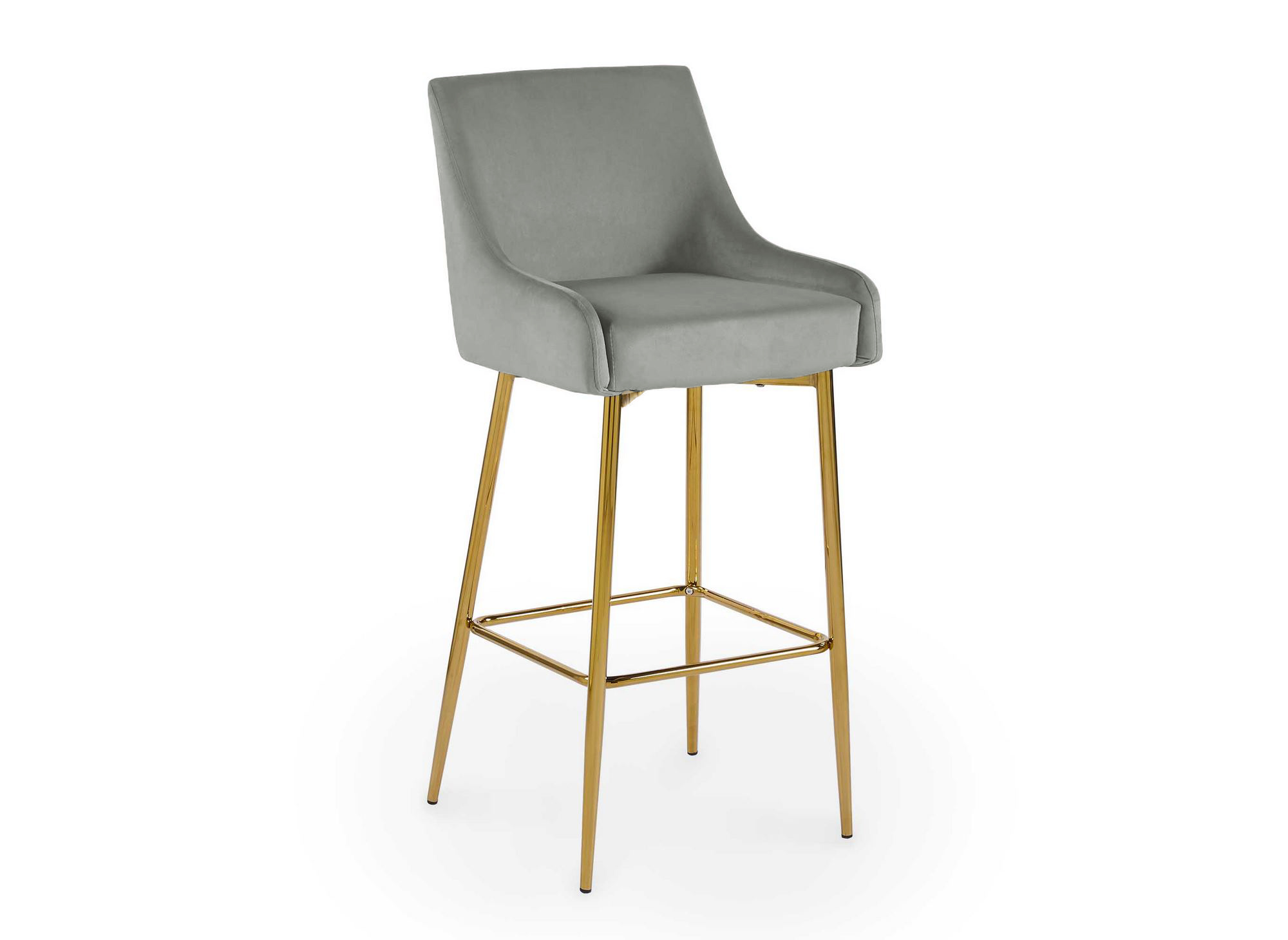 Lot de 2 tabourets de bar design en velours gris LALYA