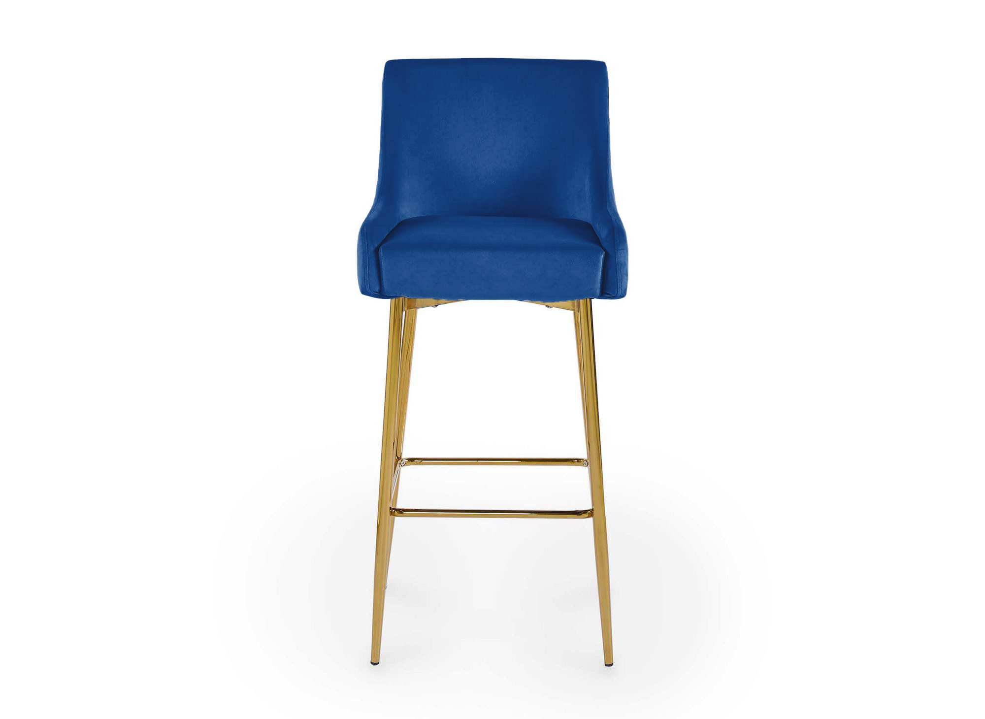 Lot de 2 tabourets de bar design en velours bleu LALYA