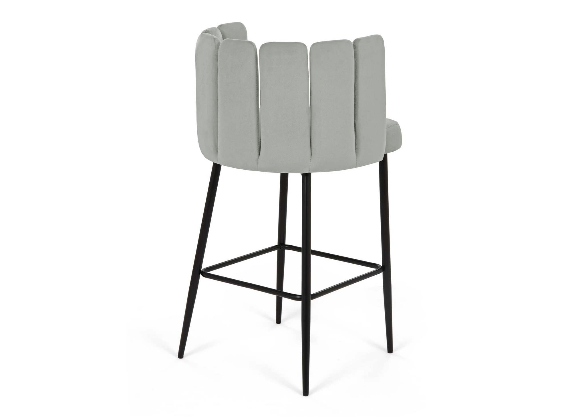 Lot de 2 tabourets de bar design en velours gris DEBBY