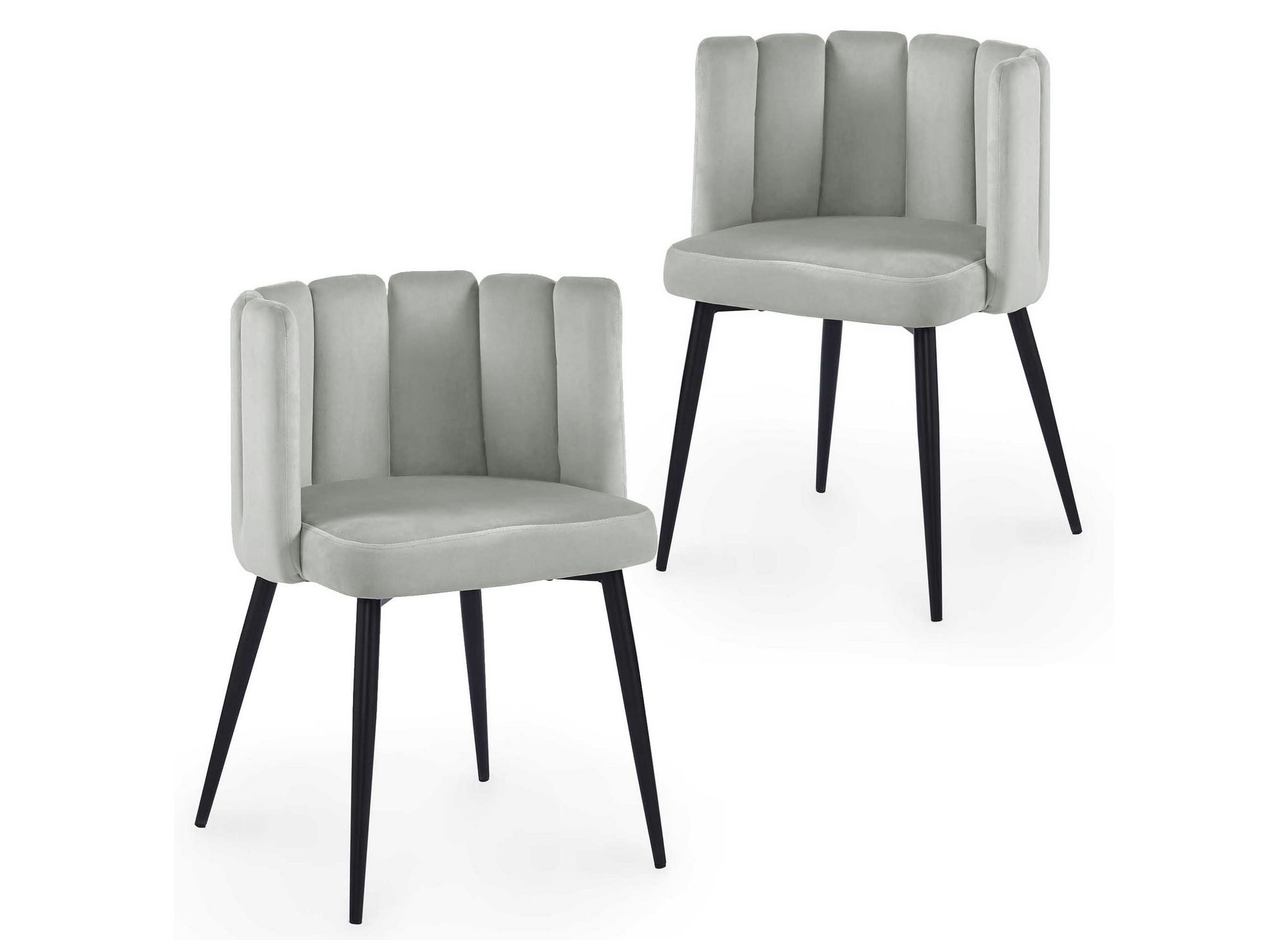 Lot de 2 chaises design en velours gris DEBBY