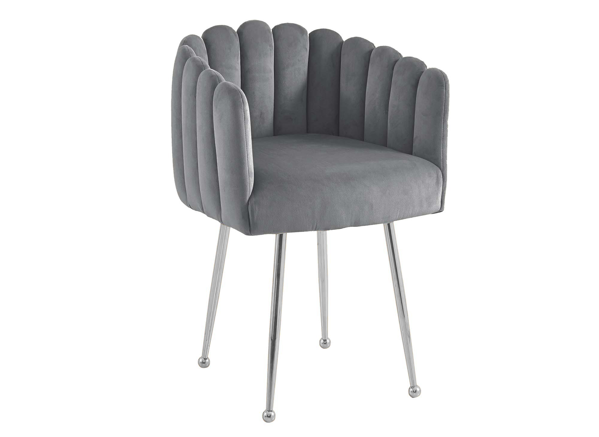 Chaise pieds métal en tissu gris et pieds métal - Souffle d