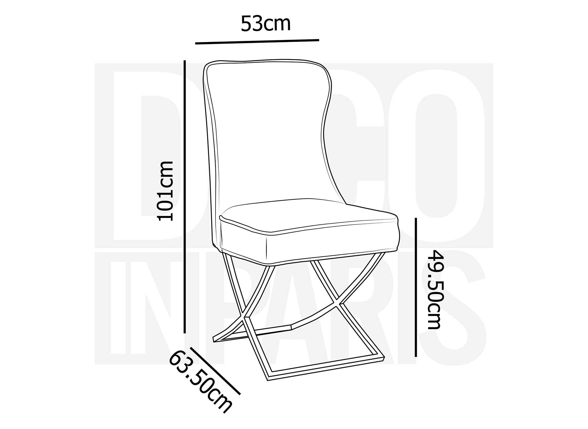 Lot de 2 chaises en velours beige pieds en métal argenté ETHAN