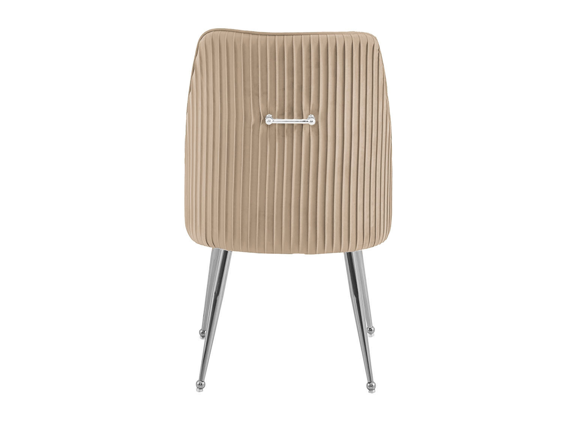 Lot de 2 chaises en velours beige pieds en métal argenté DORY