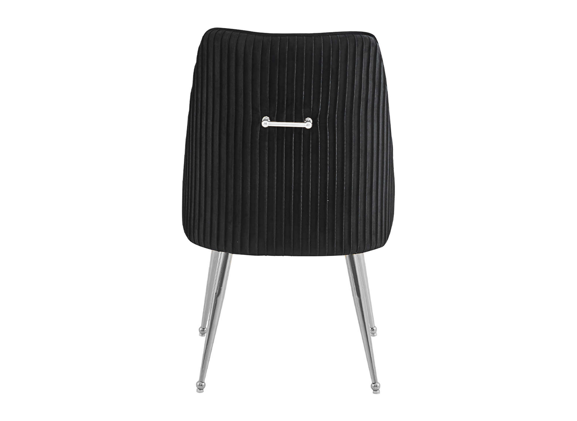 Lot de 2 chaises en velours noir pieds en métal argenté DORY