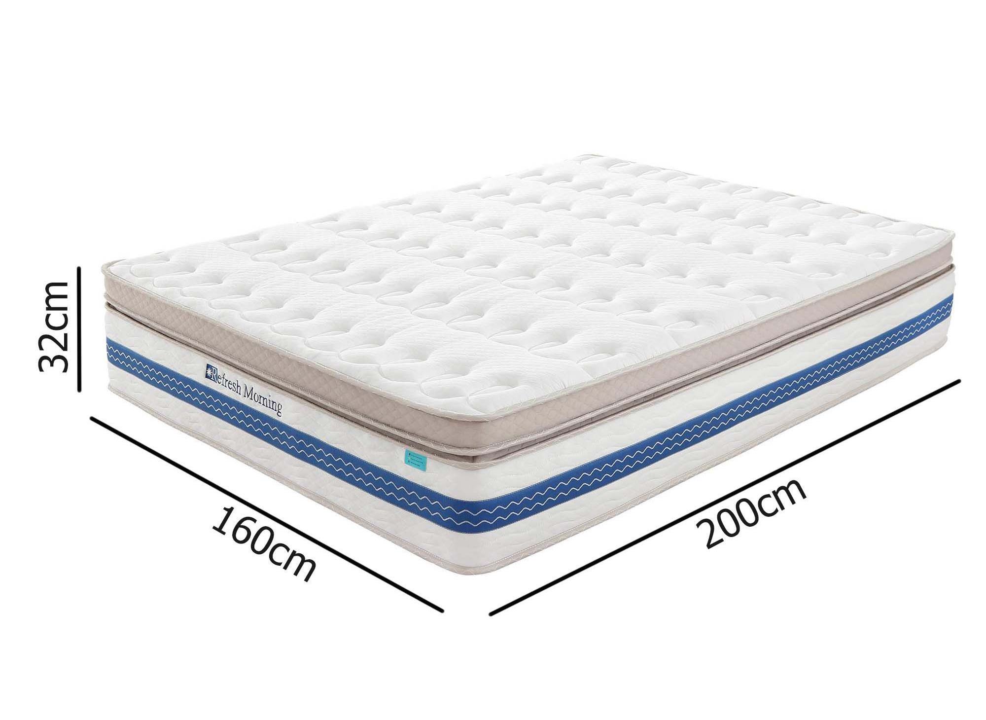 Matelas hybride REFRESH 160 x 200 cm ressorts ensachés et mémoire de forme épaisseur 32 cm