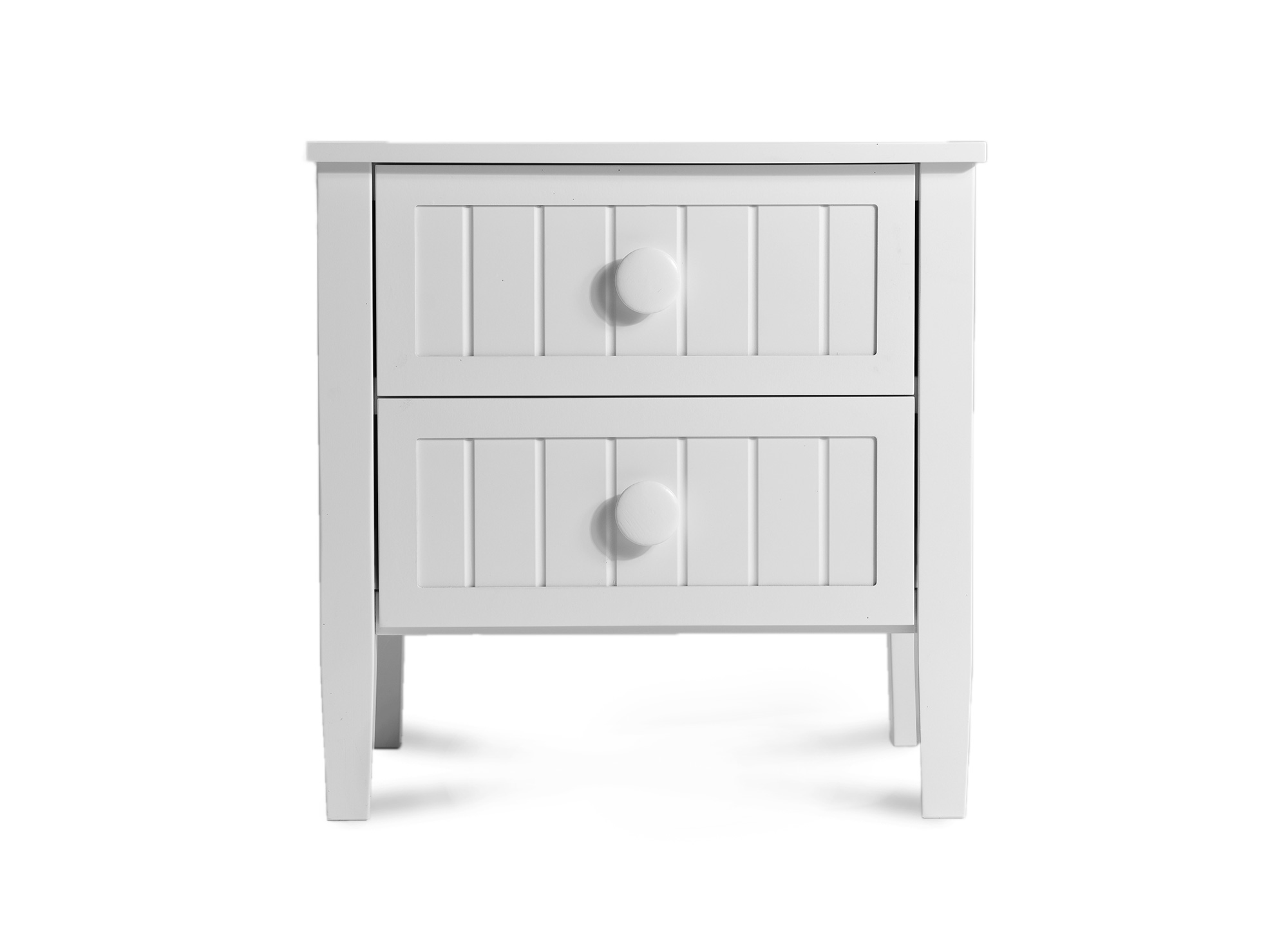 Table de chevet 2 tiroirs en bois blanc KENNY