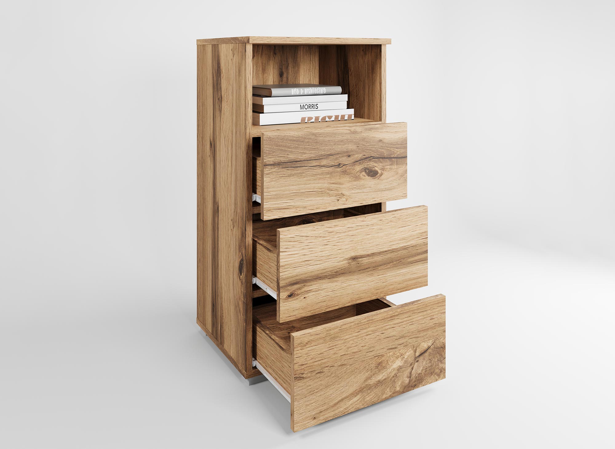 Meuble à chaussures 3 tiroirs et 1 niche en bois BAKI