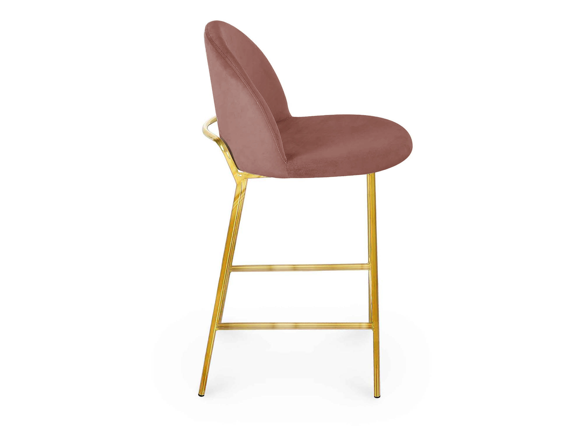 Lot de 2 tabourets de bar design en velours rose ARABEL