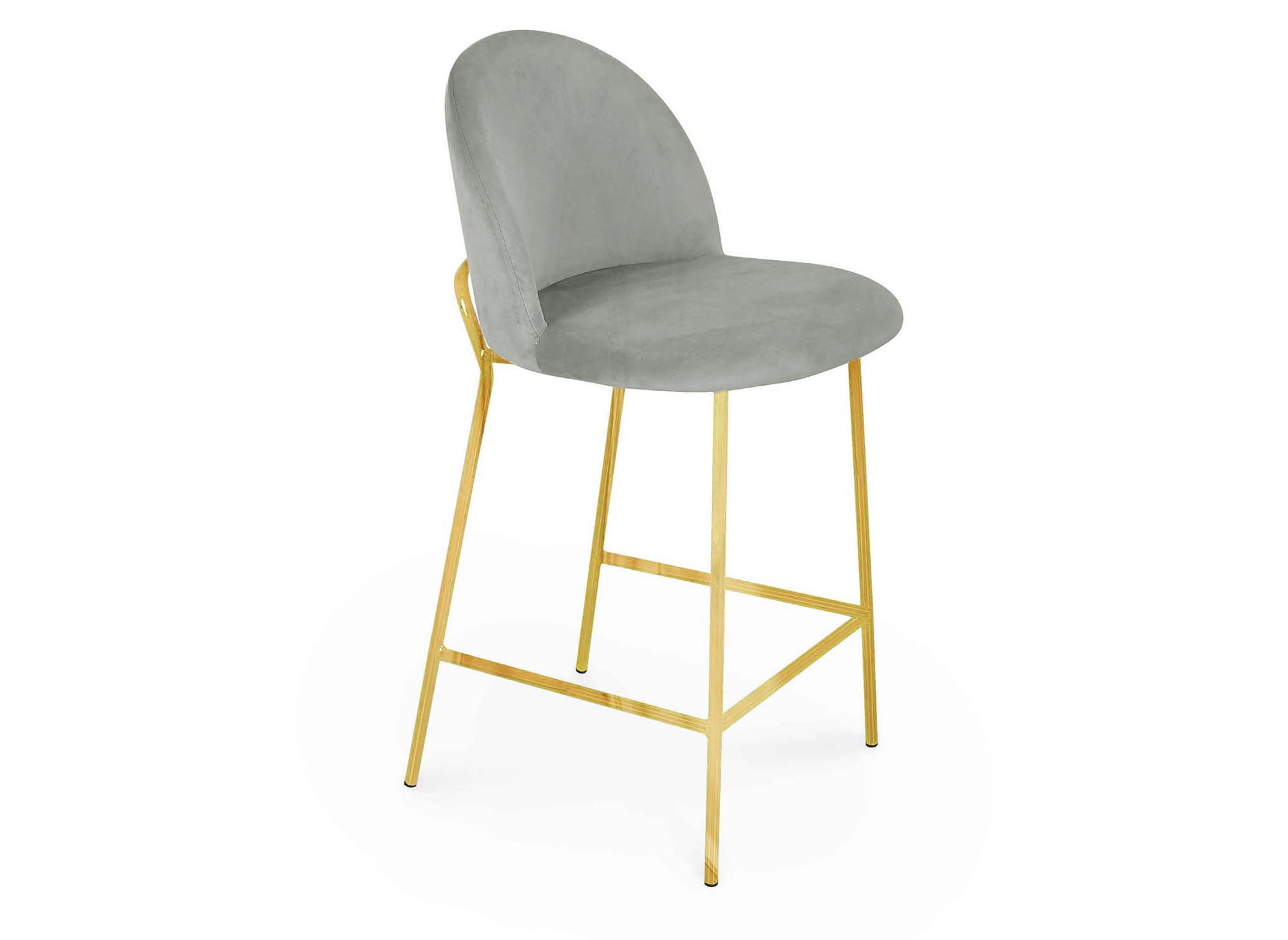 Lot de 2 tabourets de bar design en velours gris ARABEL