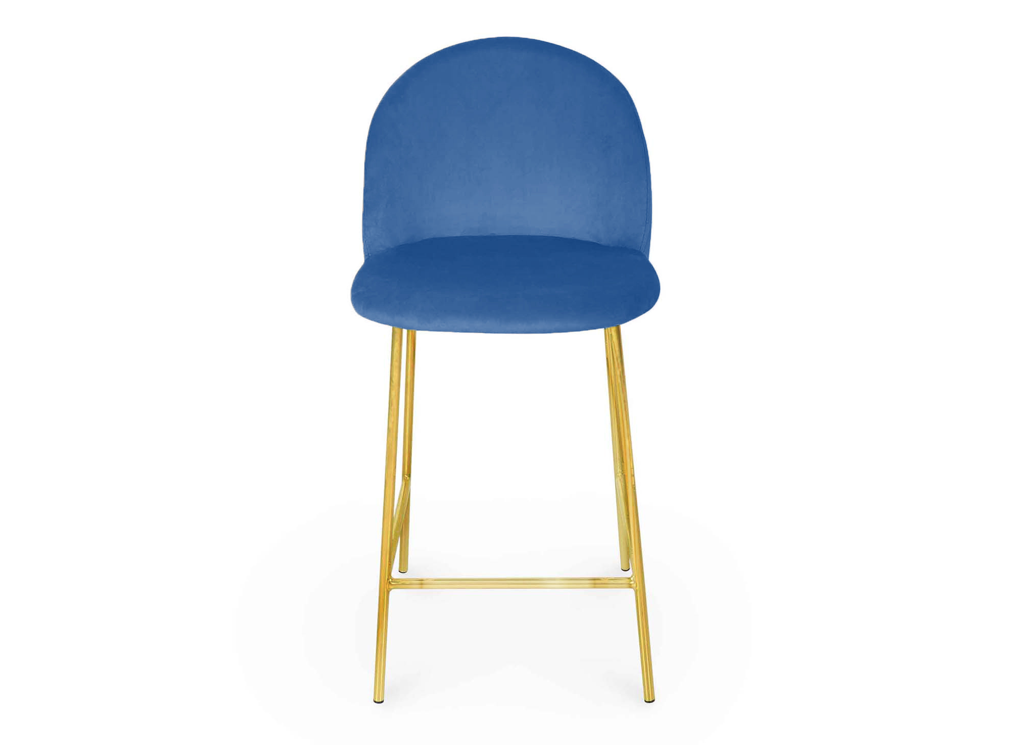 Lot de 2 tabourets de bar design en velours bleu ARABEL