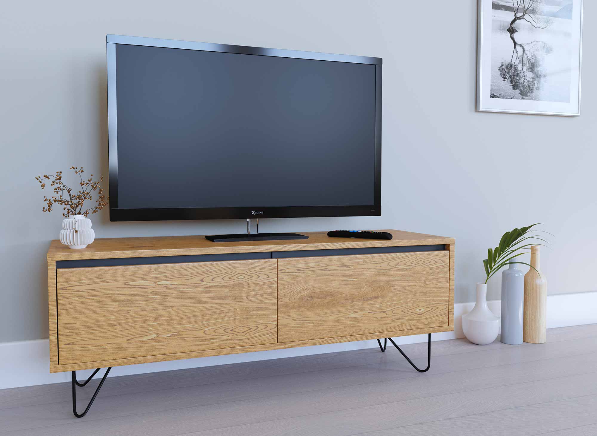 Meuble TV avec 1 tiroir 1 porte DARINA en bois