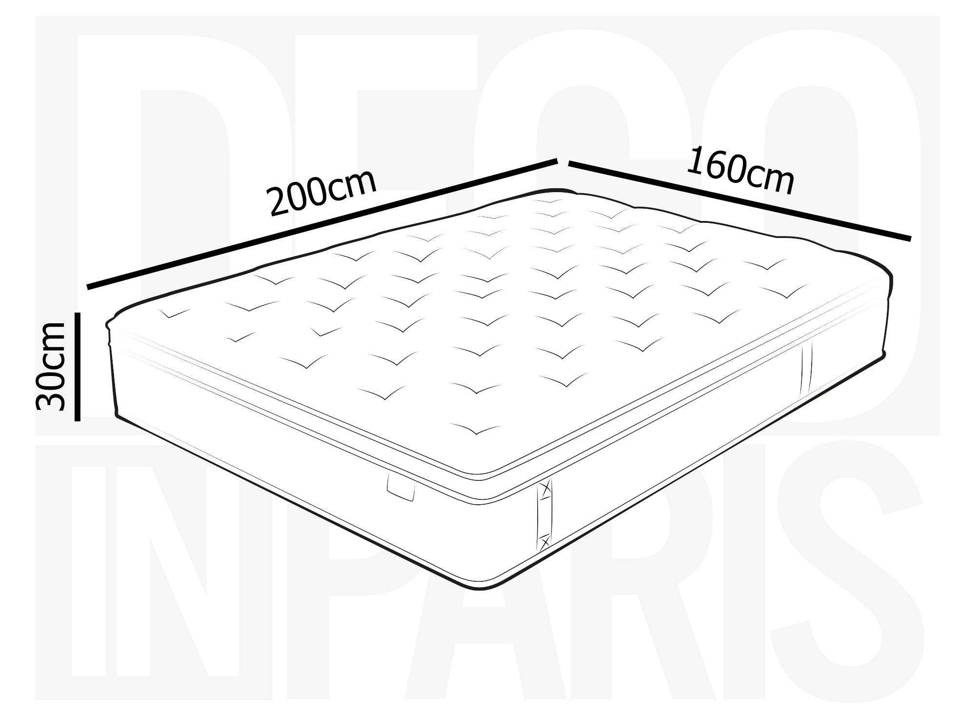 Matelas hybride ressorts ensachés 160 x 200 cm épaisseur 30 cm RAFAEL