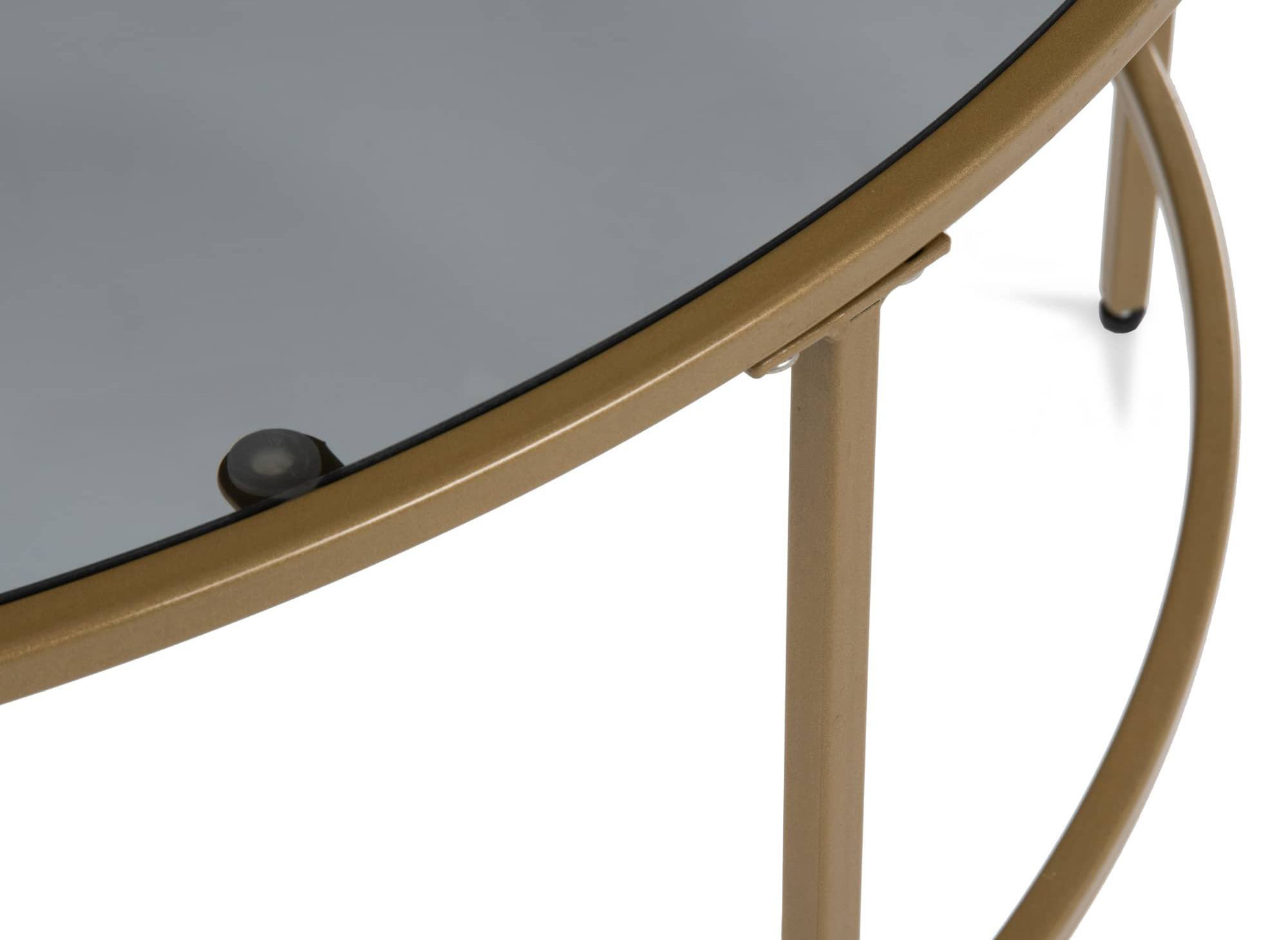 Table basse en verre noir et métal THESSA