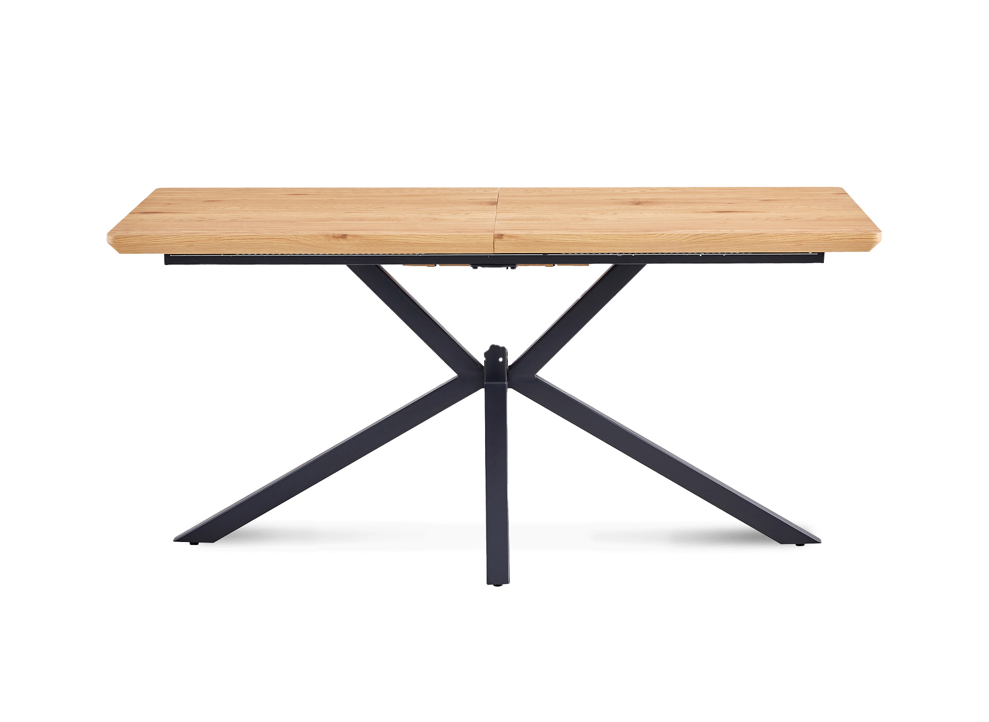 Table à manger rectangulaire extensible en bois et métal noir MIKADO