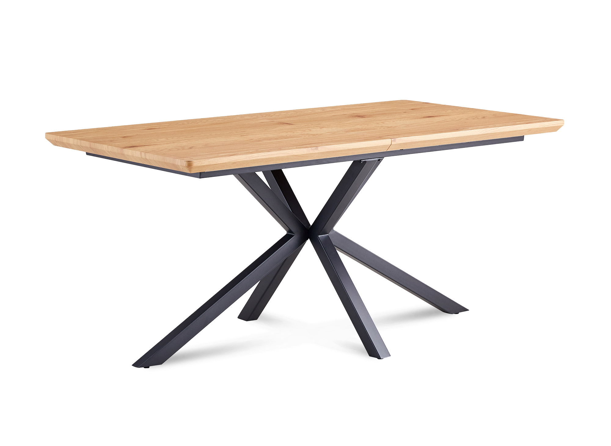 Table à manger rectangulaire extensible en bois et métal noir MIKADO